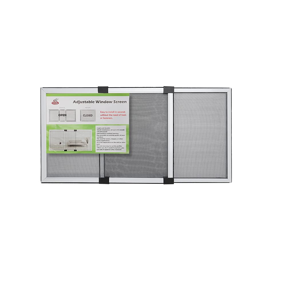 FLYZZZ Expandable Window Screen Large Adjustable Window Screens 19.8''H X 28-52‘’W 5 Pack Replacement Window Screen for Window