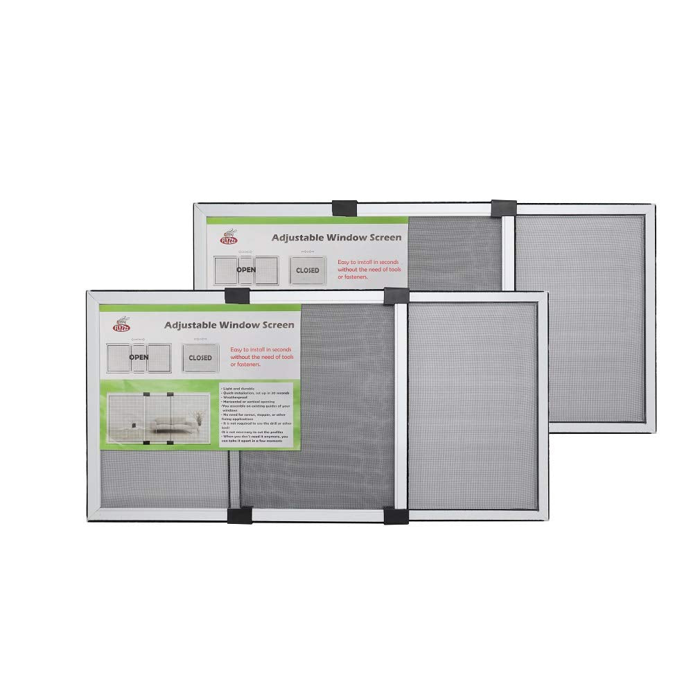 FLYZZZ Expandable Window Screen Large Adjustable Window Screens 19.8''H X 28-52‘’W 5 Pack Replacement Window Screen for Window