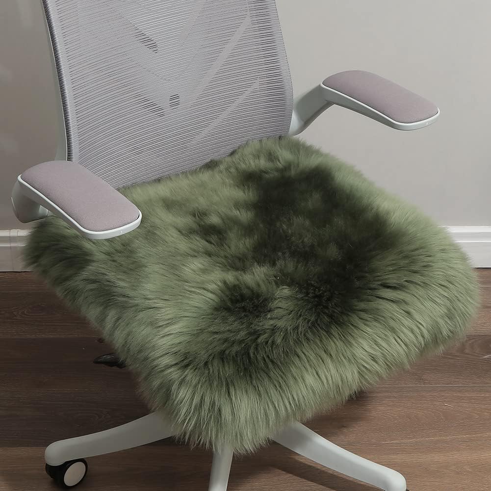 LLB Sheepskin Chair Pads - Office & Dining Room Chair Cushion - Tan, 16.5" Round (Pack of 1)