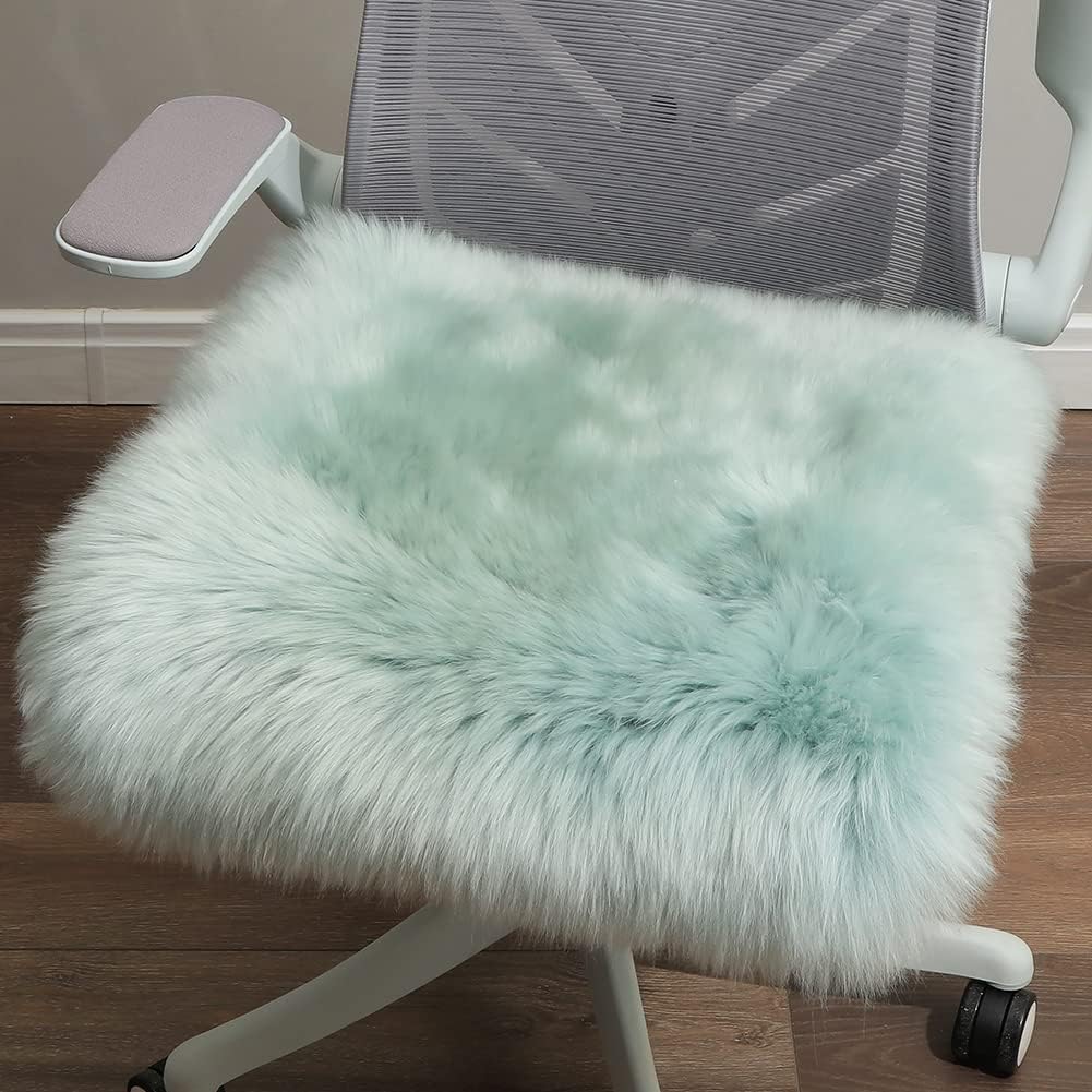 LLB Sheepskin Chair Pads - Office & Dining Room Chair Cushion - Tan, 16.5" Round (Pack of 1)