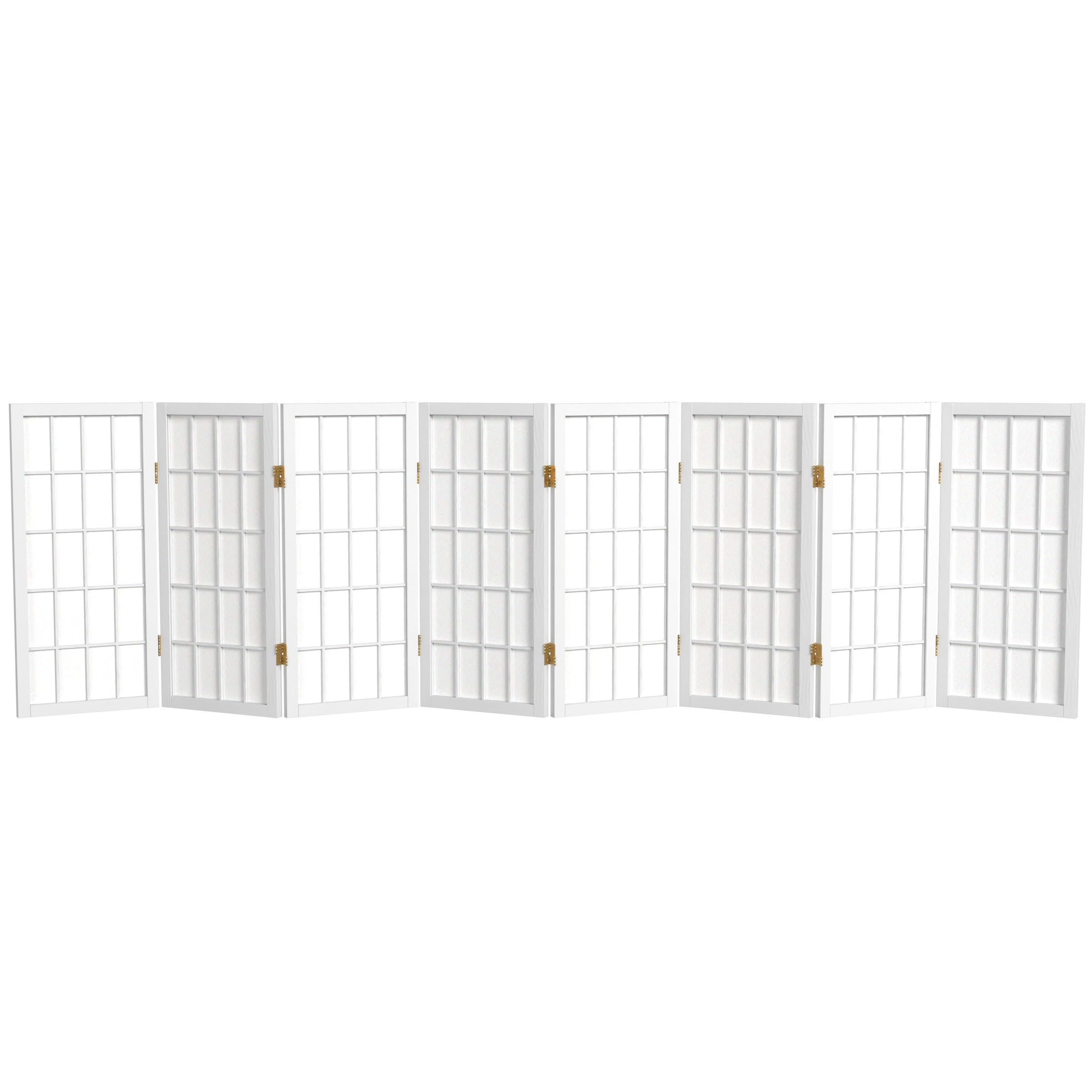 2 ft. Short Desktop Window Pane Shoji Screen - Natural - 4 Panels