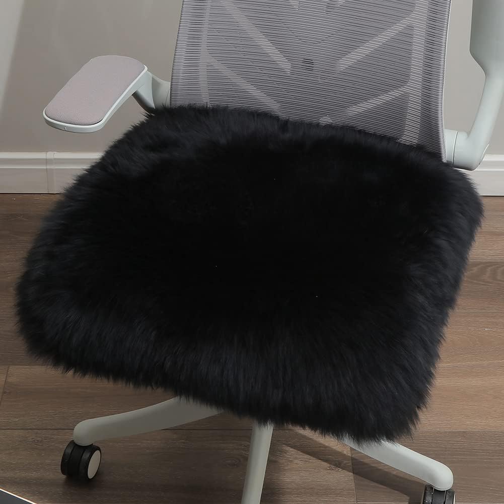LLB Sheepskin Chair Pads - Office & Dining Room Chair Cushion - Tan, 16.5" Round (Pack of 1)