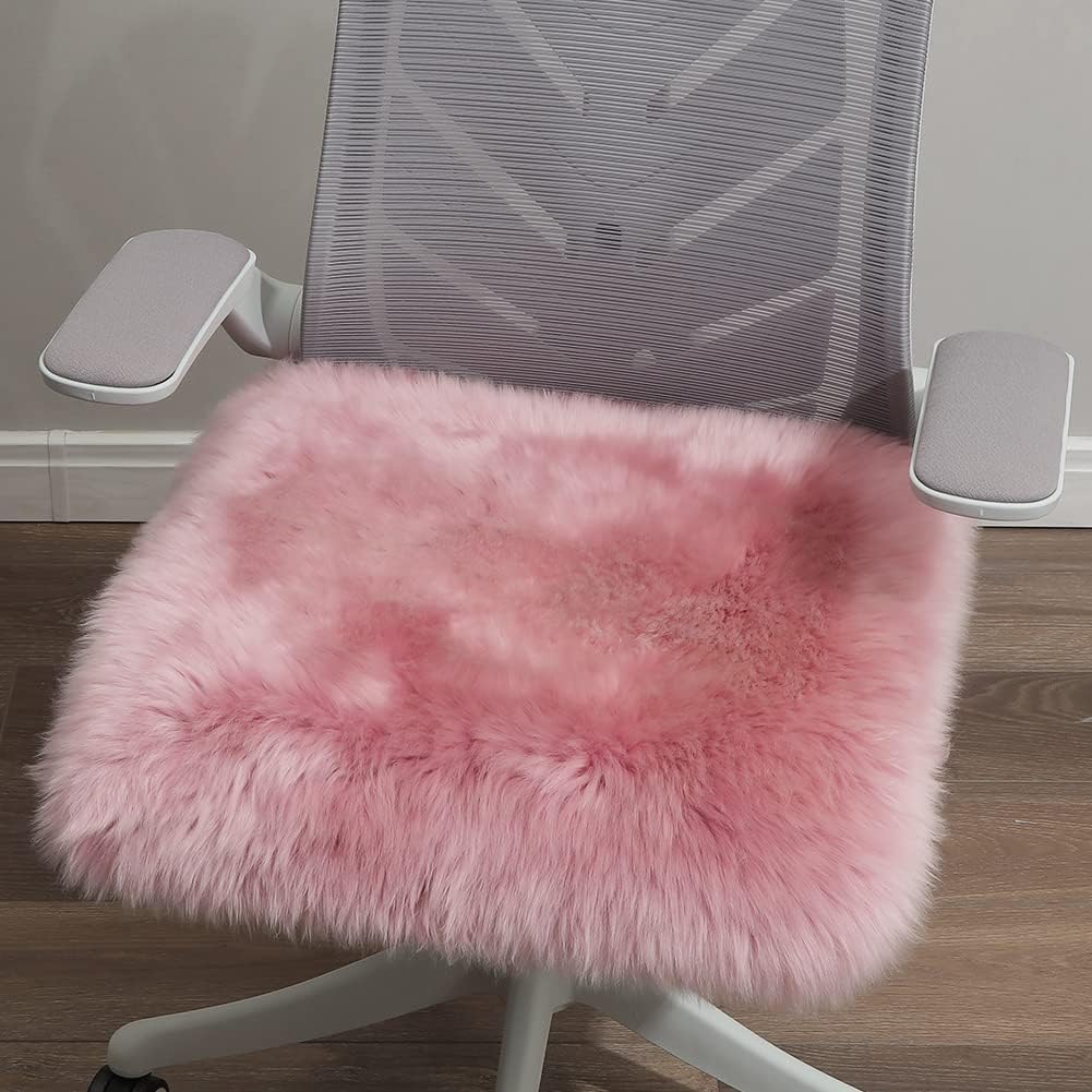LLB Sheepskin Chair Pads - Office & Dining Room Chair Cushion - Tan, 16.5" Round (Pack of 1)