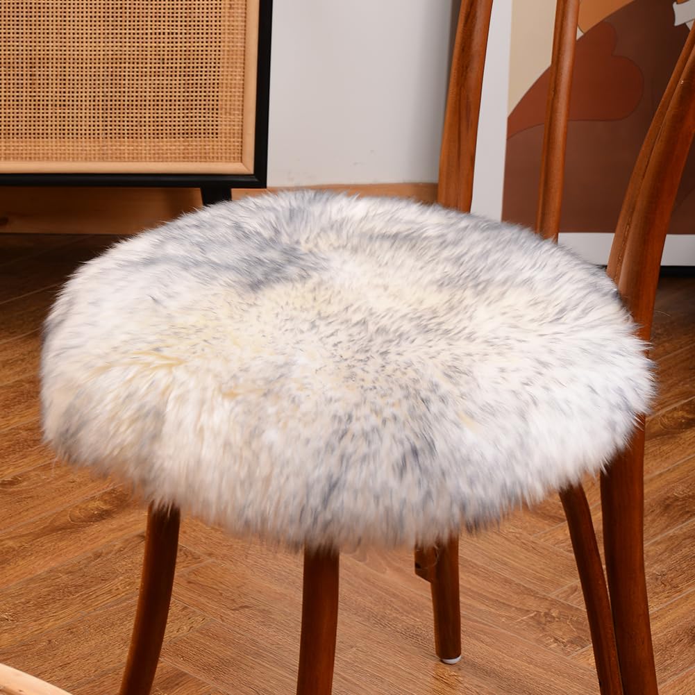 LLB Sheepskin Chair Pads - Office & Dining Room Chair Cushion - Tan, 16.5" Round (Pack of 1)