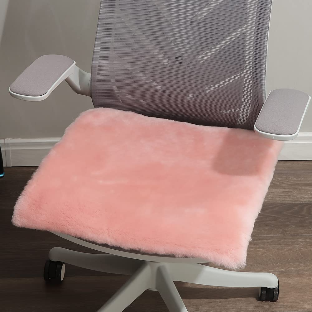 LLB Sheepskin Chair Pads - Office & Dining Room Chair Cushion - Tan, 16.5" Round (Pack of 1)