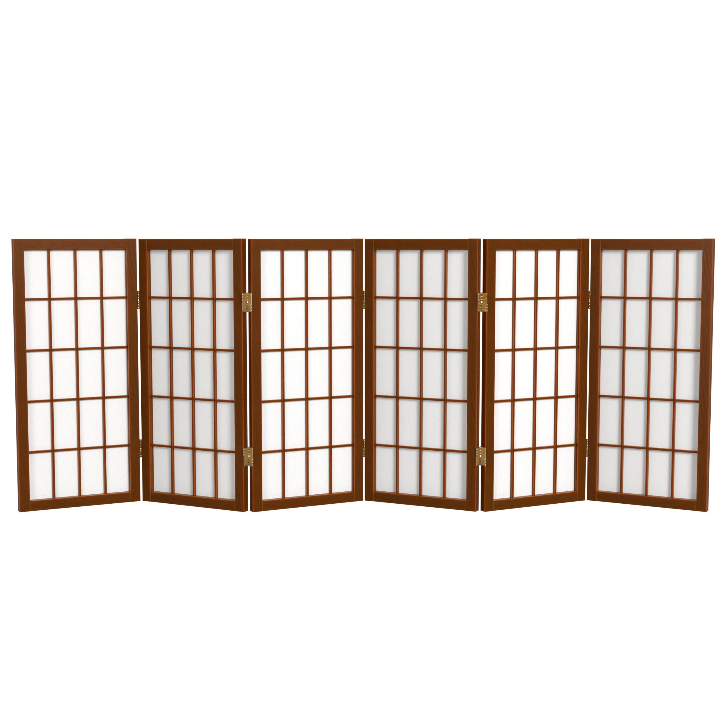 2 ft. Short Desktop Window Pane Shoji Screen - Natural - 4 Panels