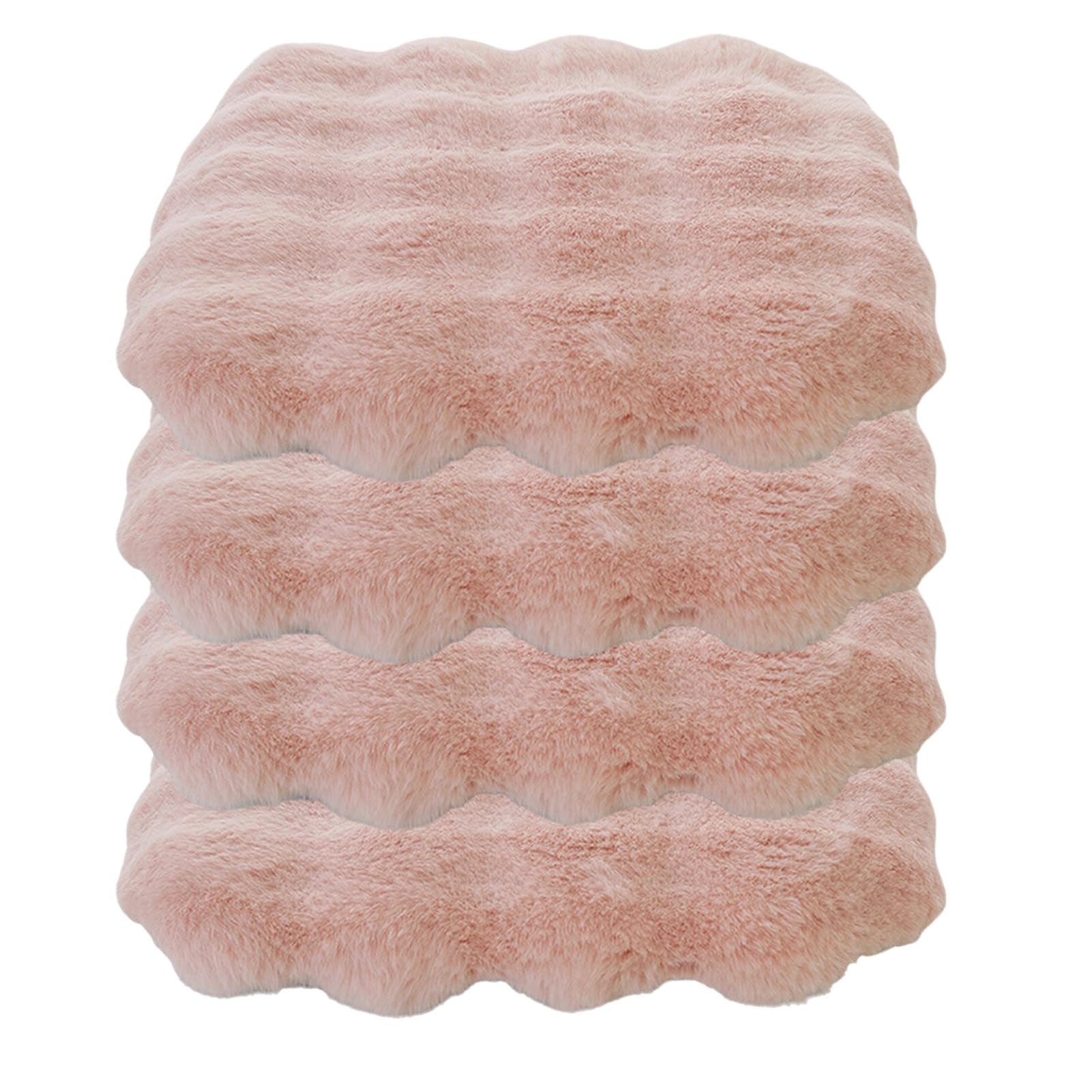 Lifup Round Chair Pads Memory Foam Seat Cushion Soft Cozy Plush Non Slip Thick Pad with Ties and Removable Cover for Dining Room, Office Pink 2 14 x 14 Inch