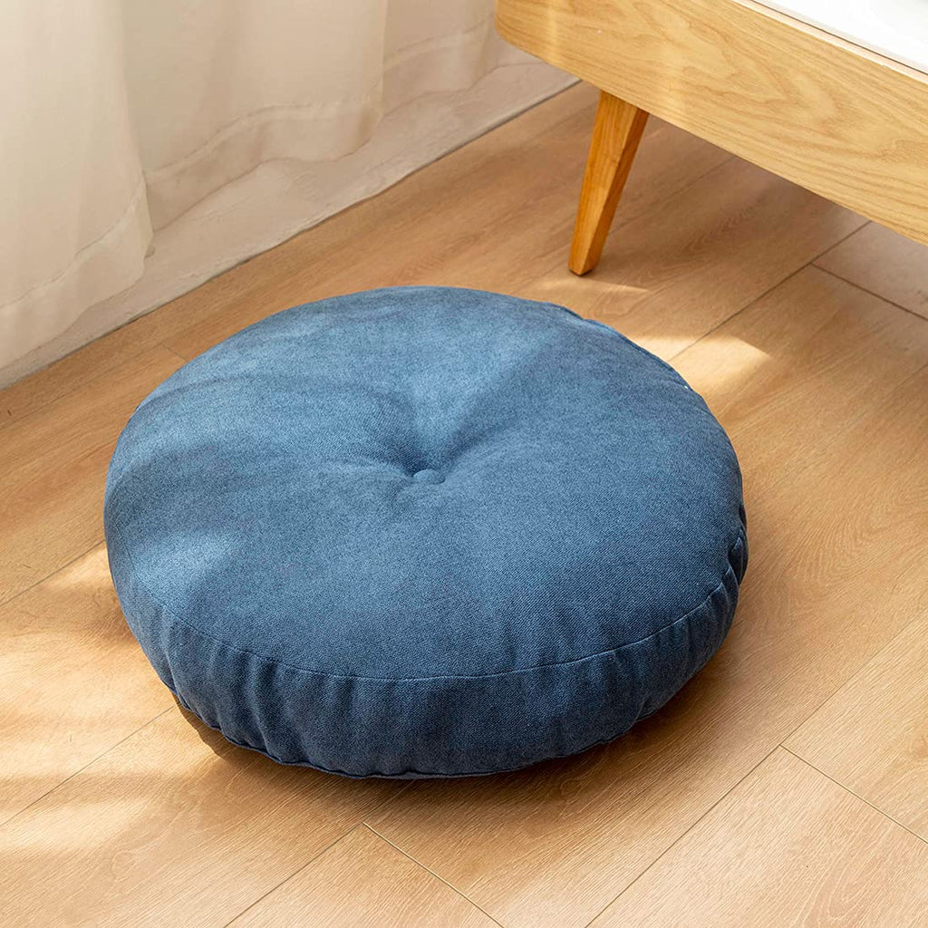 vctops Round Solid Floor Pillow Soft Thick Seat Cushion Cozy Seat Pad Pads for Bedroom Living Room Office Chair Sofa (Light Khaki, Diameter 22")