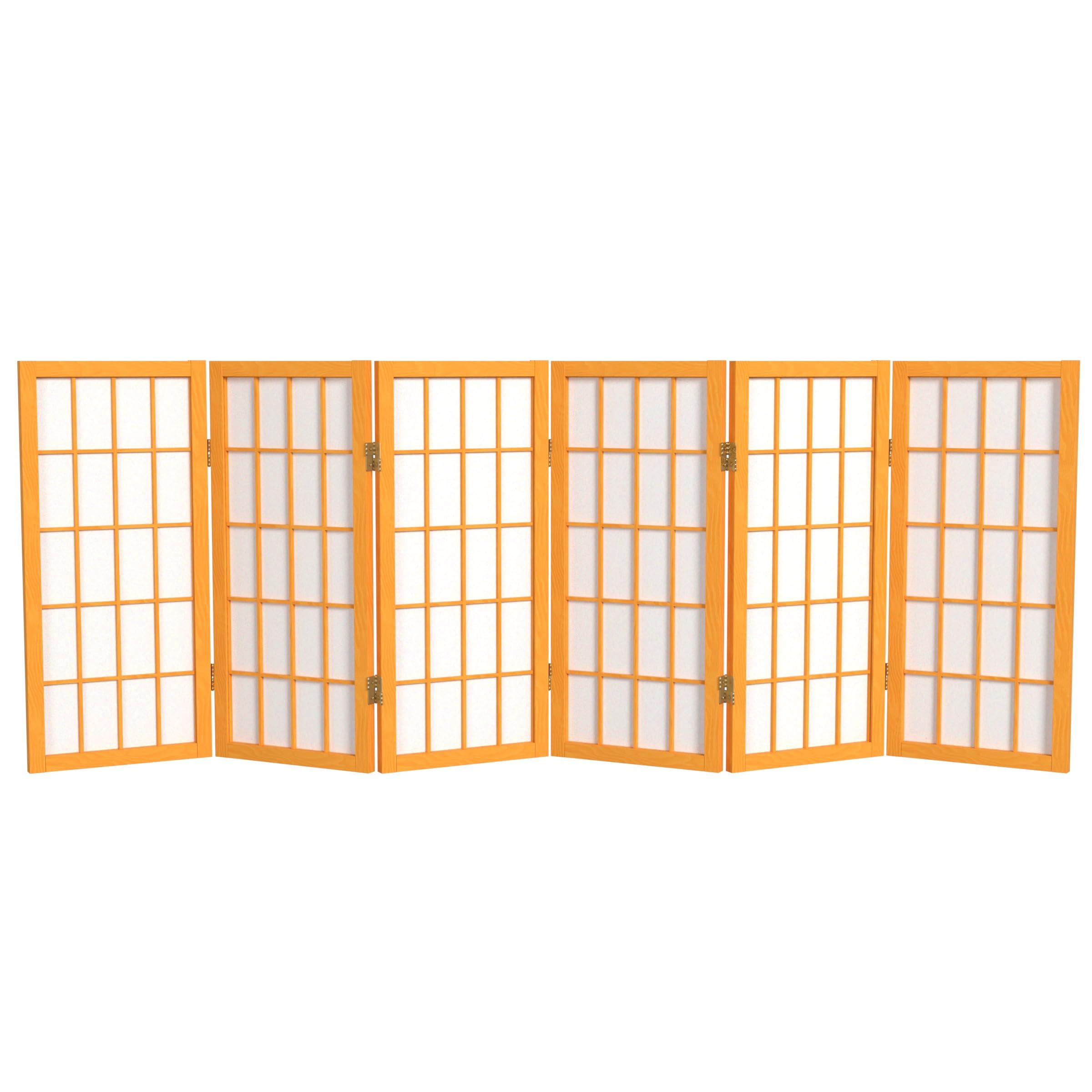 2 ft. Short Desktop Window Pane Shoji Screen - Natural - 4 Panels