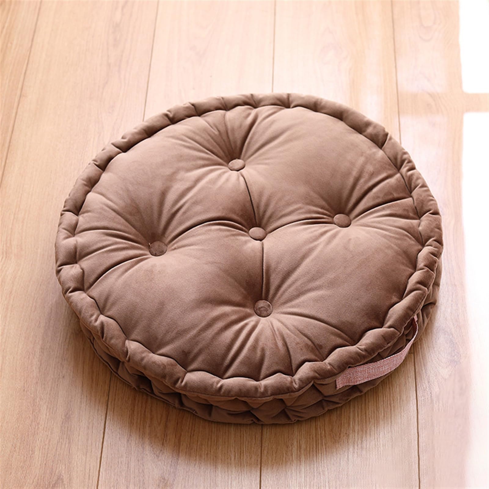 Lifup Large Round Floor Pillow Cushion for Adults, Tufted Plush Cushions with Handle for Classroom Balcony Tatami Living Room Yoga Seating Yellow 20"