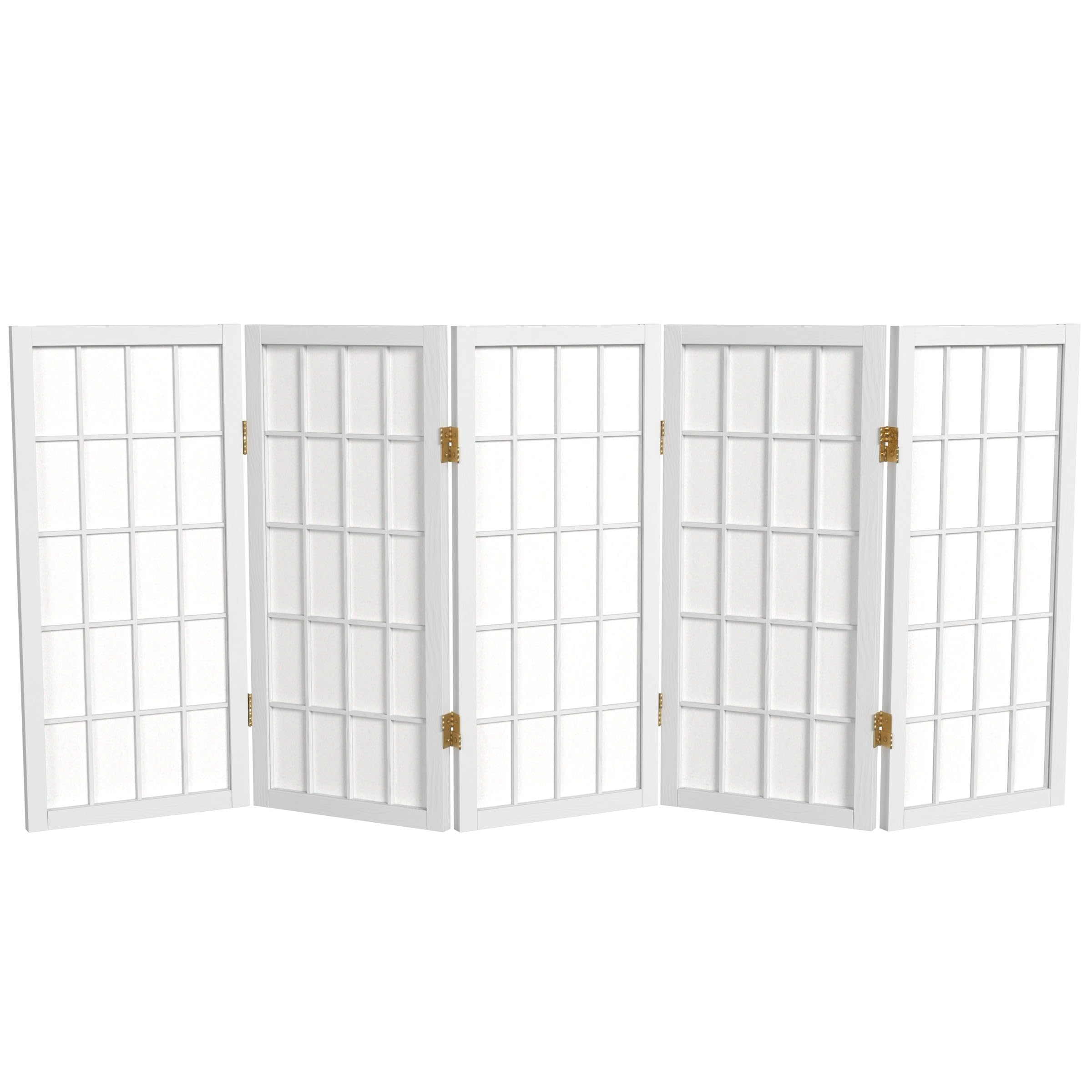 2 ft. Short Desktop Window Pane Shoji Screen - Natural - 4 Panels