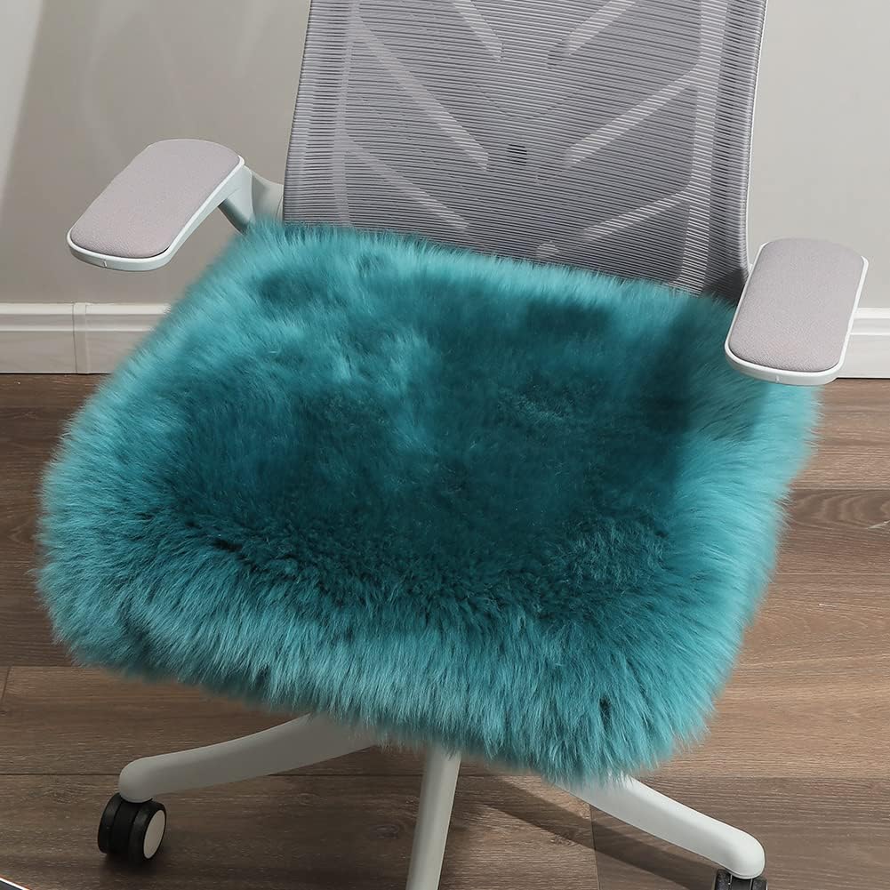 LLB Sheepskin Chair Pads - Office & Dining Room Chair Cushion - Tan, 16.5" Round (Pack of 1)