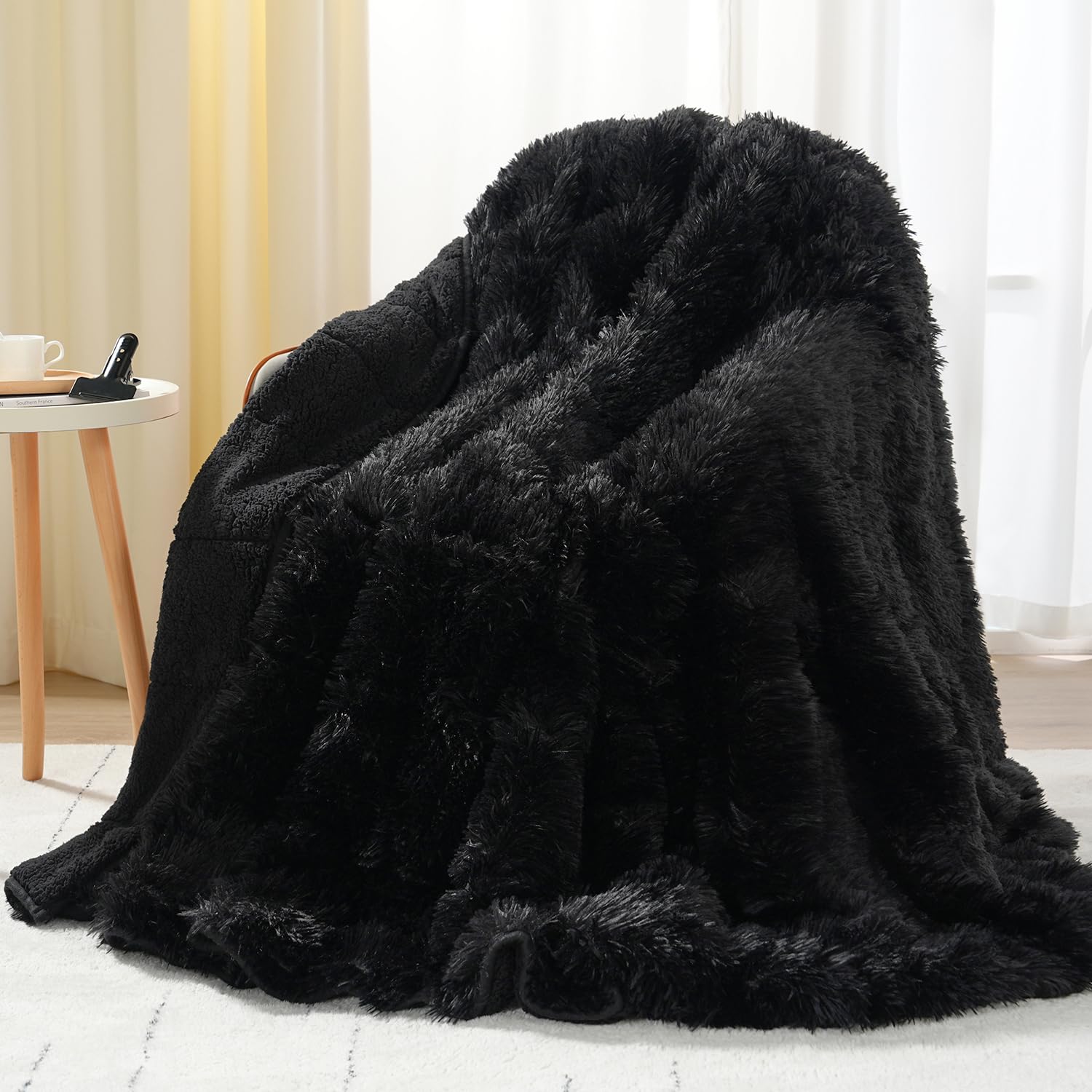 Uttermara Weighted Blanket Queen Size 15 Pounds for Adults, Sherpa Faux Fur Heavy Blanket for Couch Bed, Super Soft Plush Fleece & Cozy Sherpa Reverse, Luxury Long Fur Throw Blankets, 60" x 80", Gray