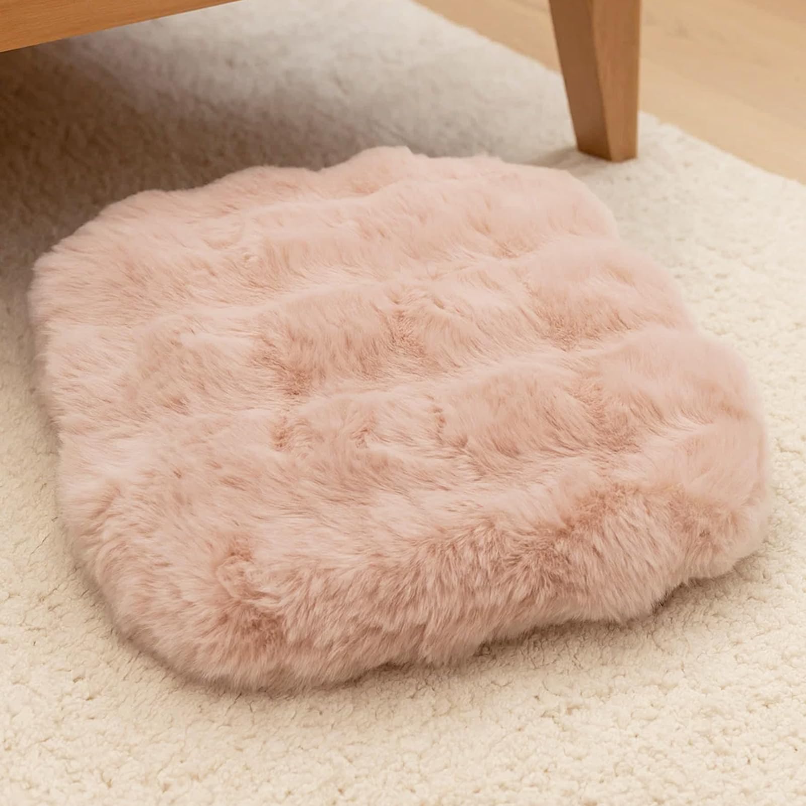 Lifup Round Chair Pads Memory Foam Seat Cushion Soft Cozy Plush Non Slip Thick Pad with Ties and Removable Cover for Dining Room, Office Pink 2 14 x 14 Inch