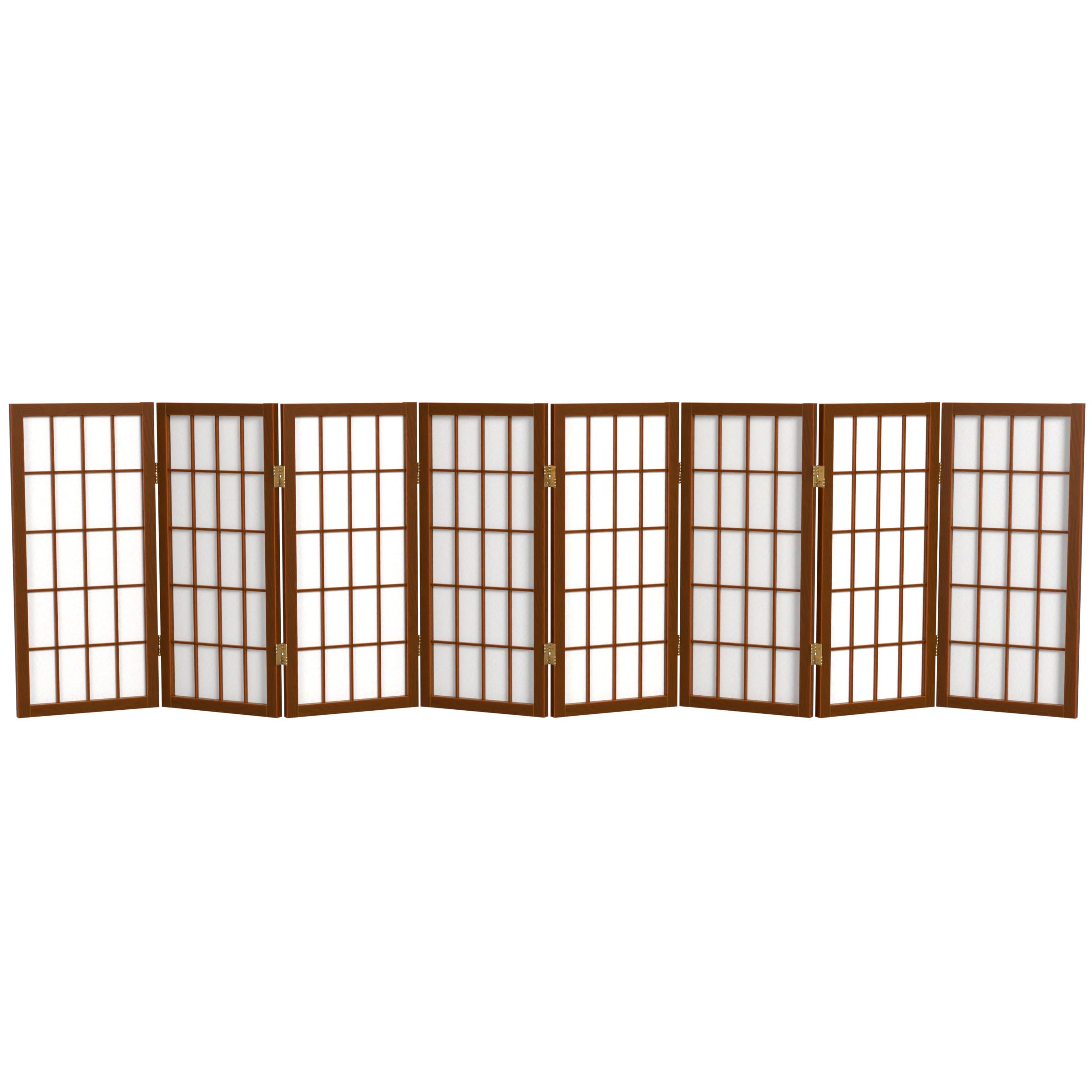 2 ft. Short Desktop Window Pane Shoji Screen - Natural - 4 Panels