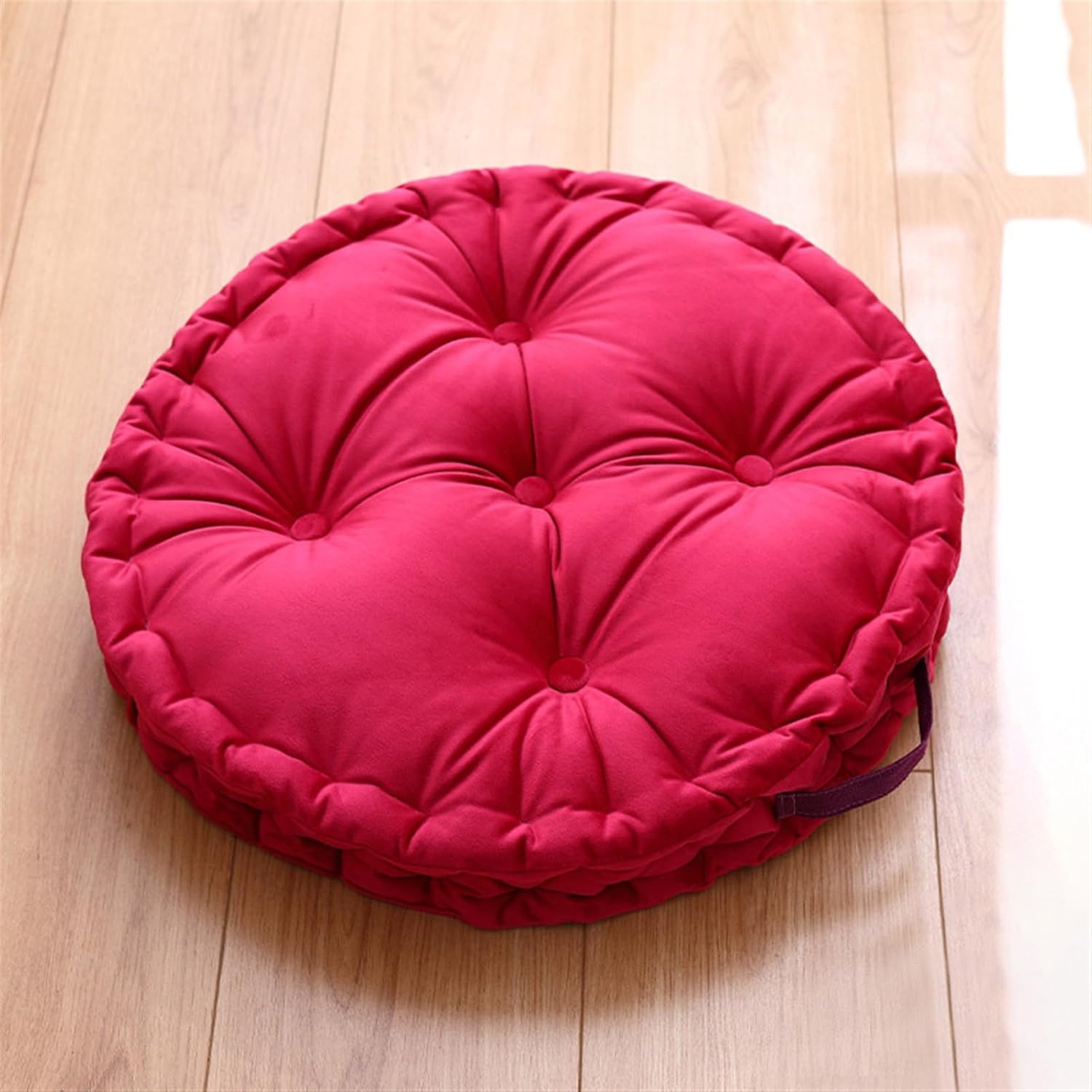 Lifup Large Round Floor Pillow Cushion for Adults, Tufted Plush Cushions with Handle for Classroom Balcony Tatami Living Room Yoga Seating Yellow 20"