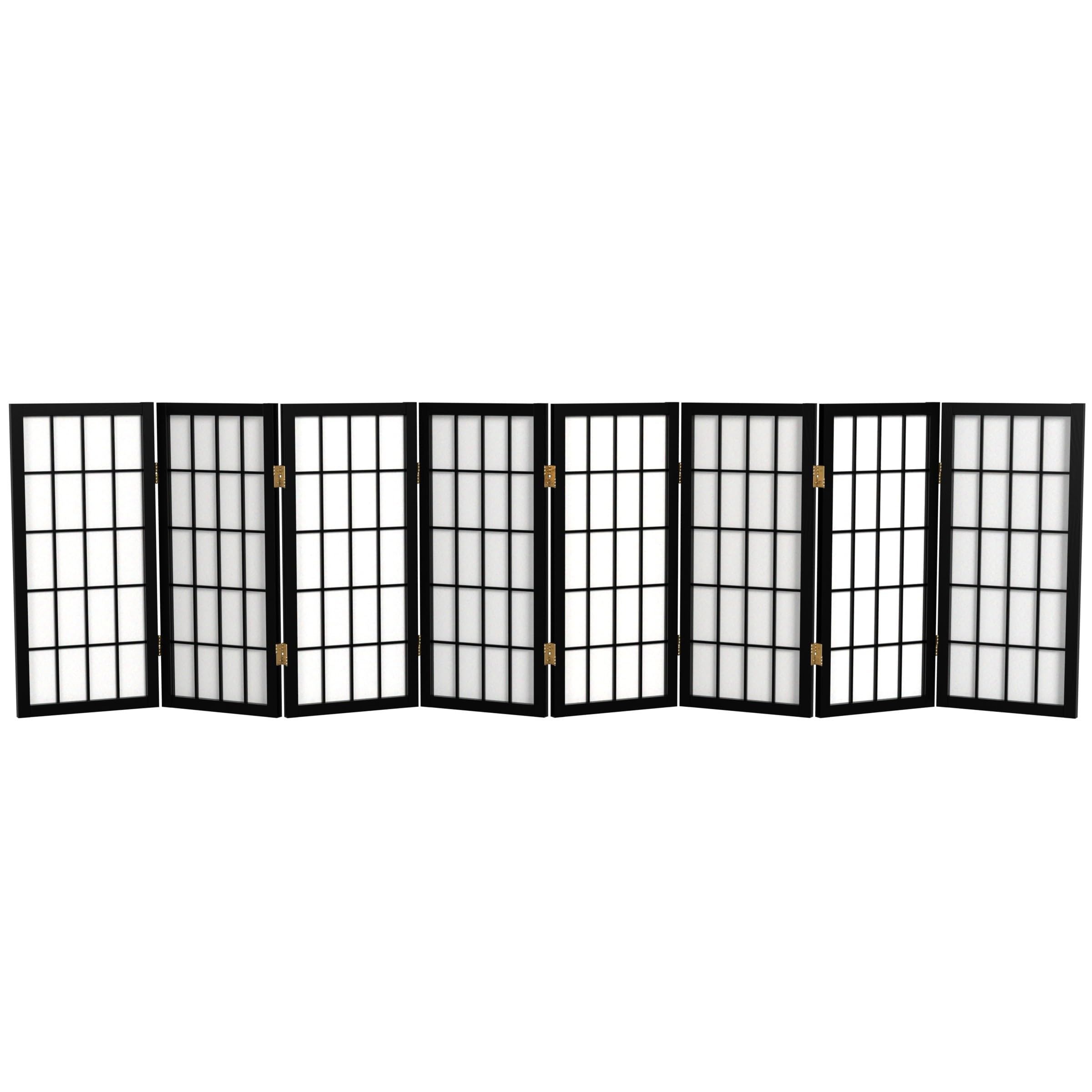 2 ft. Short Desktop Window Pane Shoji Screen - Natural - 4 Panels