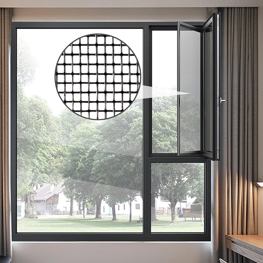 36Inch x 100Feet Window Screen Mesh Roll and Durable Screen Door Replacement, Window Mesh Screen Roll for Windows (Black)