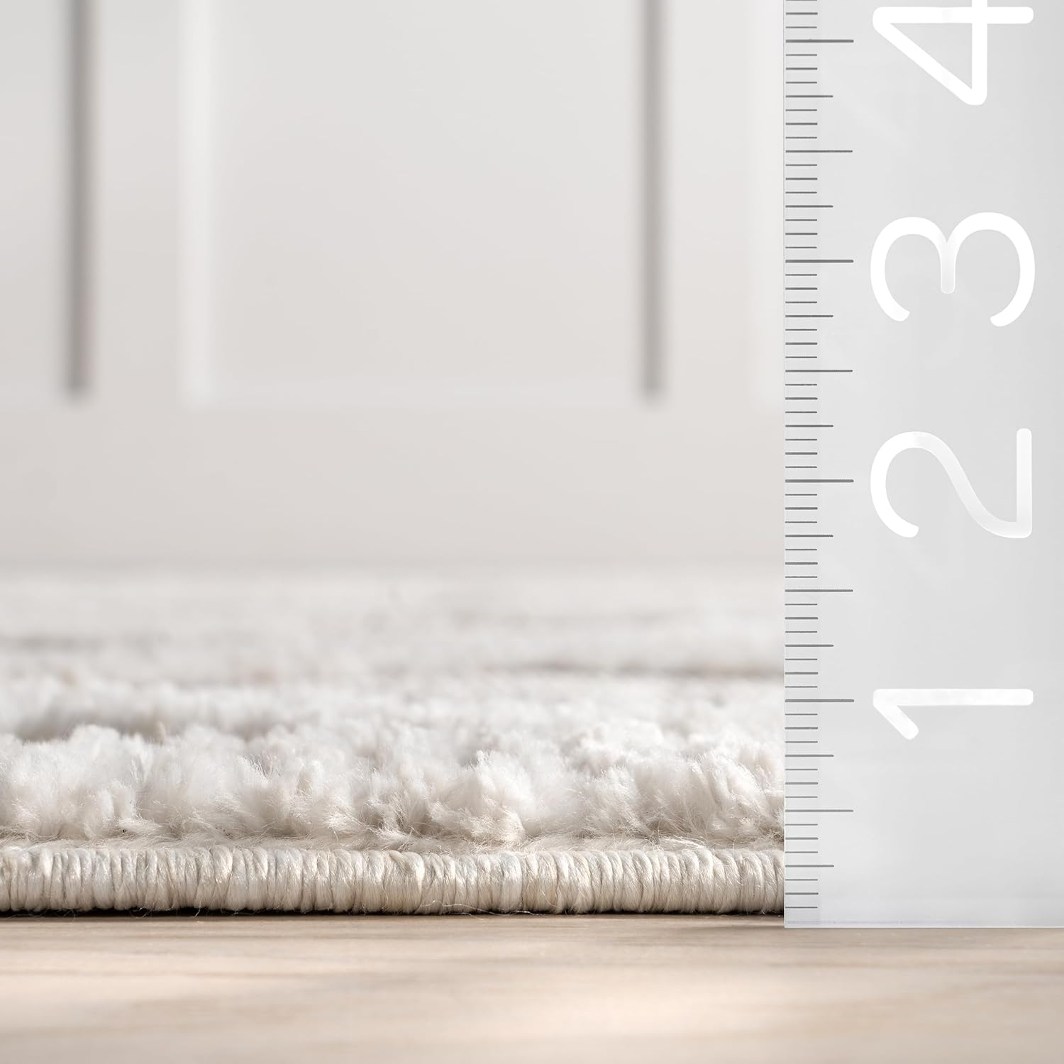 nuLOOM 7x9 Ansley Moroccan Tassel Area Rug, Light Grey, High-Low Textured Bohemian Design, Plush High Pile, Stain Resistant, For Bedroom, Living Room, Hallway, Entryway