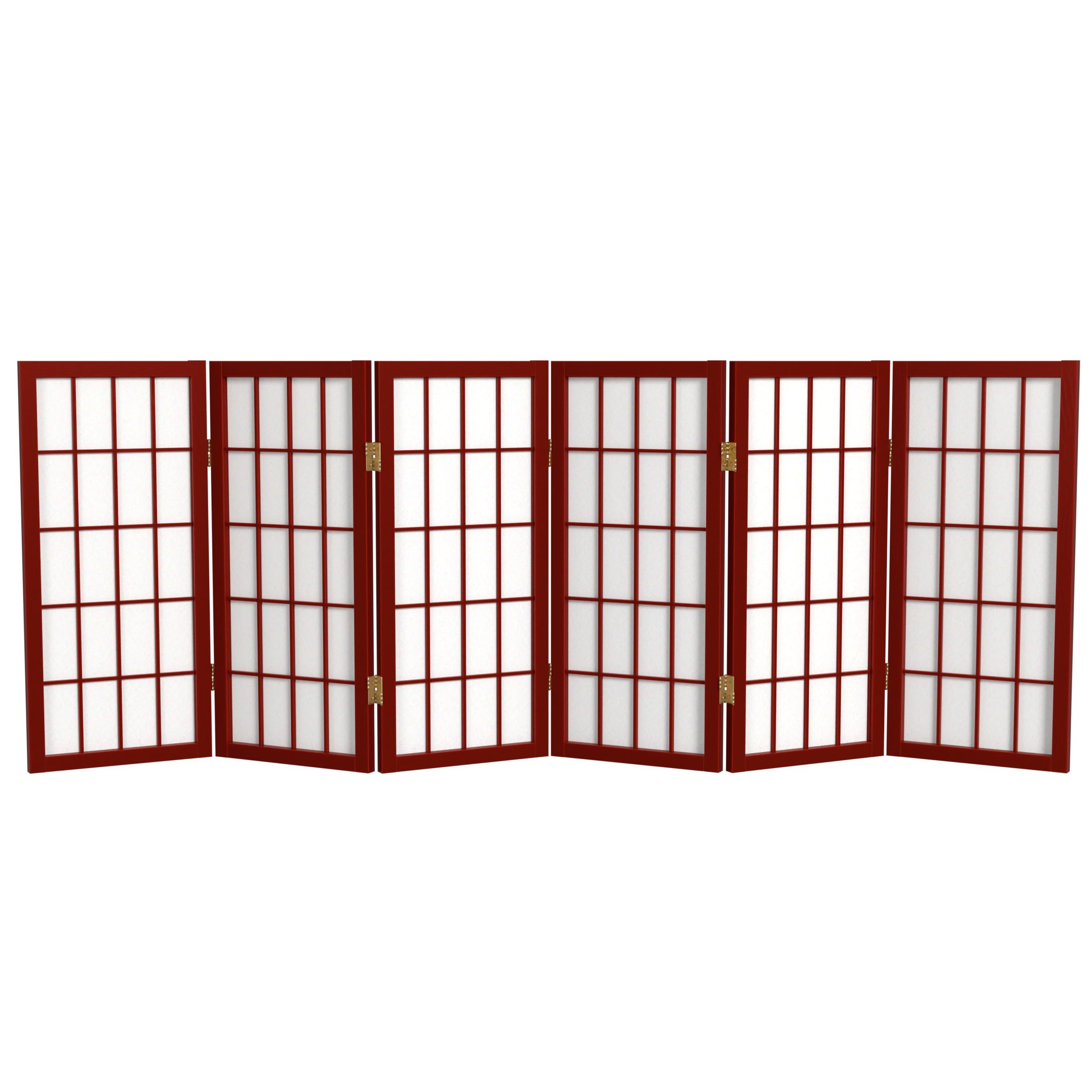 2 ft. Short Desktop Window Pane Shoji Screen - Natural - 4 Panels