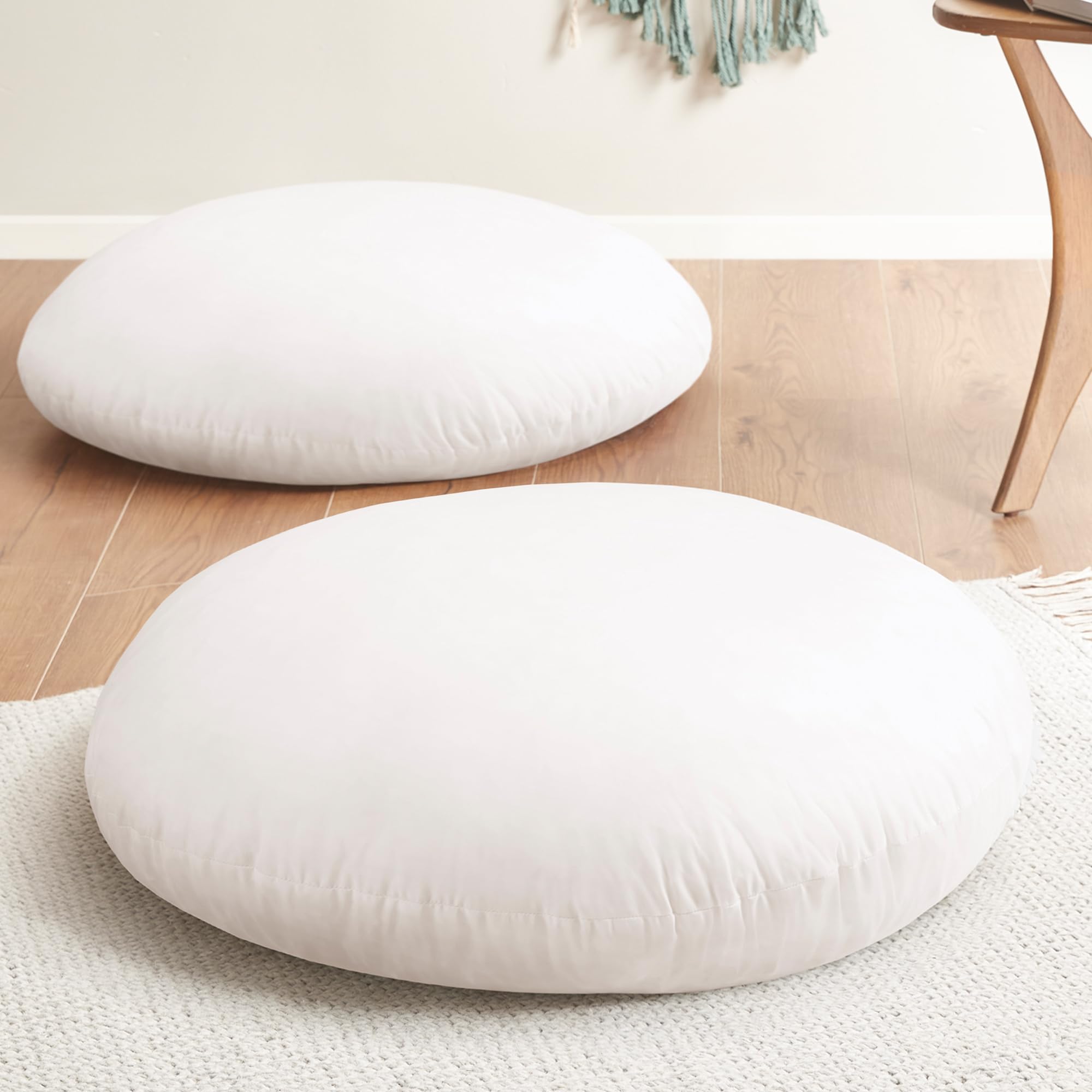 Codi Large Meditation Cushions – Round Floor Pillows for Adults with Removable Washable Cover, Soft and Supportive Floor Cushion for Yoga, Seating and Dog Bed, 32 inch - Grey