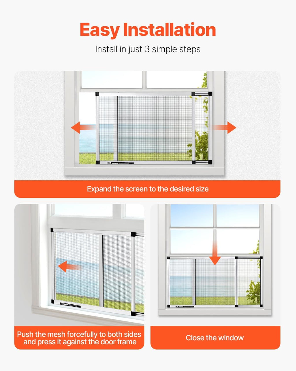 VEVOR Adjustable Window Screen, 15" H x 21" - 40" W, 2 Packs Expandable Windows Screens with Aluminum Frame and Durable Mesh, Horizontal or Convert to Vertical Adjustable Installation, for Home House