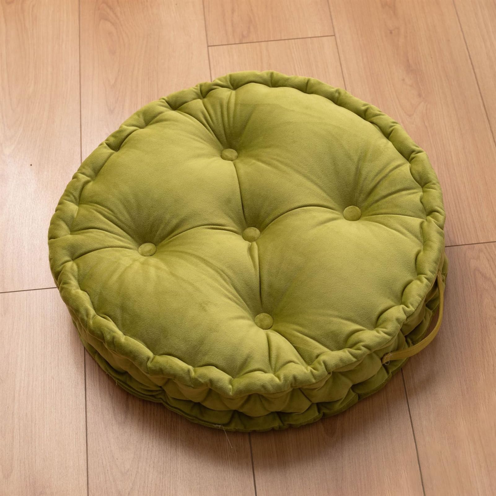 Lifup Large Round Floor Pillow Cushion for Adults, Tufted Plush Cushions with Handle for Classroom Balcony Tatami Living Room Yoga Seating Yellow 20"