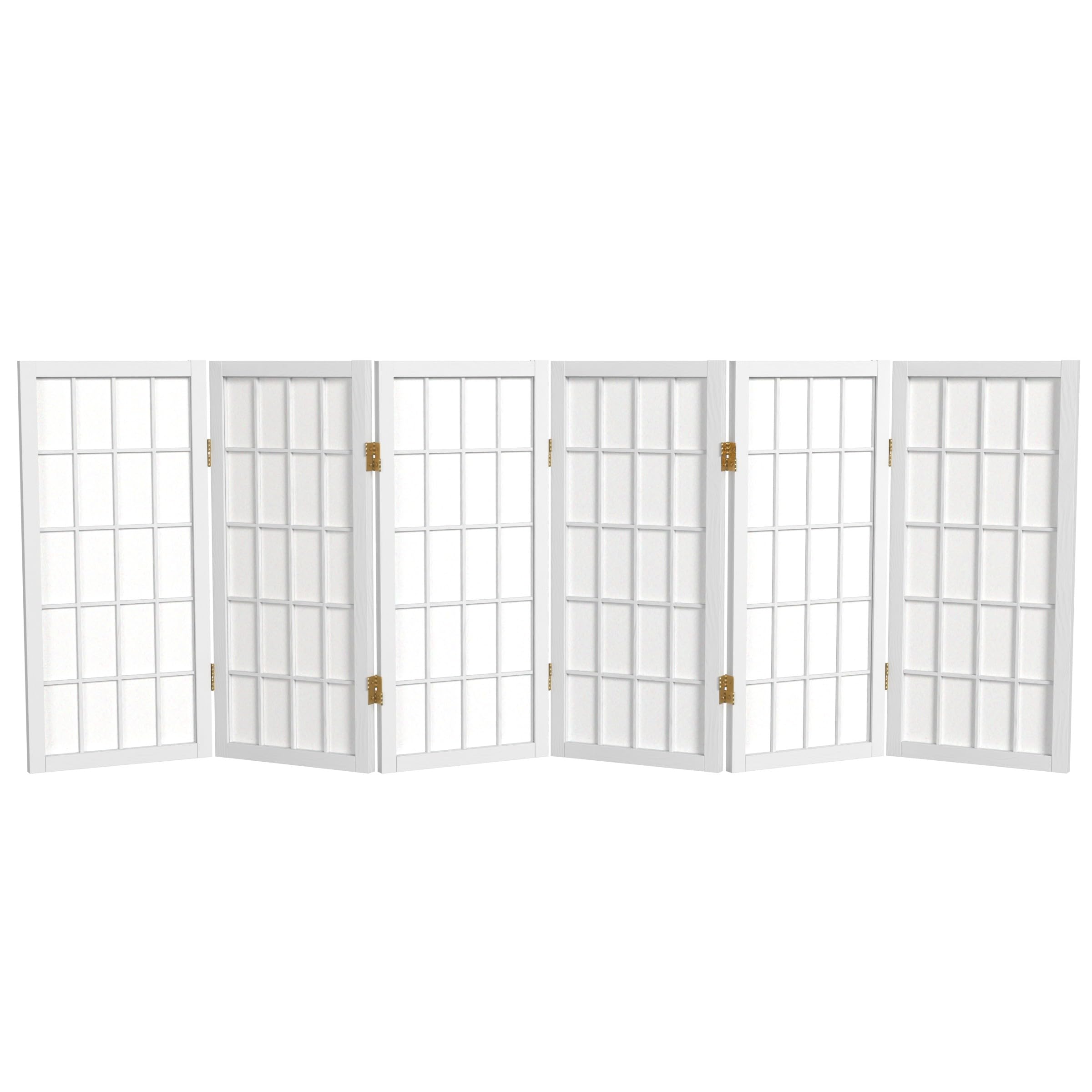 2 ft. Short Desktop Window Pane Shoji Screen - Natural - 4 Panels