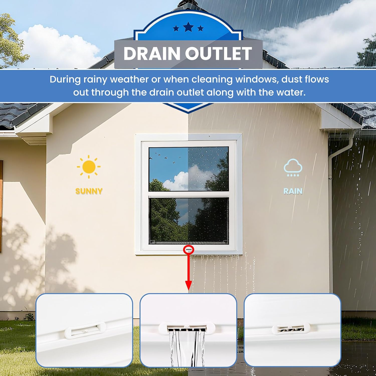 Vinyl Single Hung Sliding Window, 24" x 38" Household Window with Double-Pane Insulated Tempered Glass, White Energy-Efficient Soundproof Window for House, Mobile Home