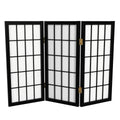 2 ft. Short Desktop Window Pane Shoji Screen - Natural - 4 Panels