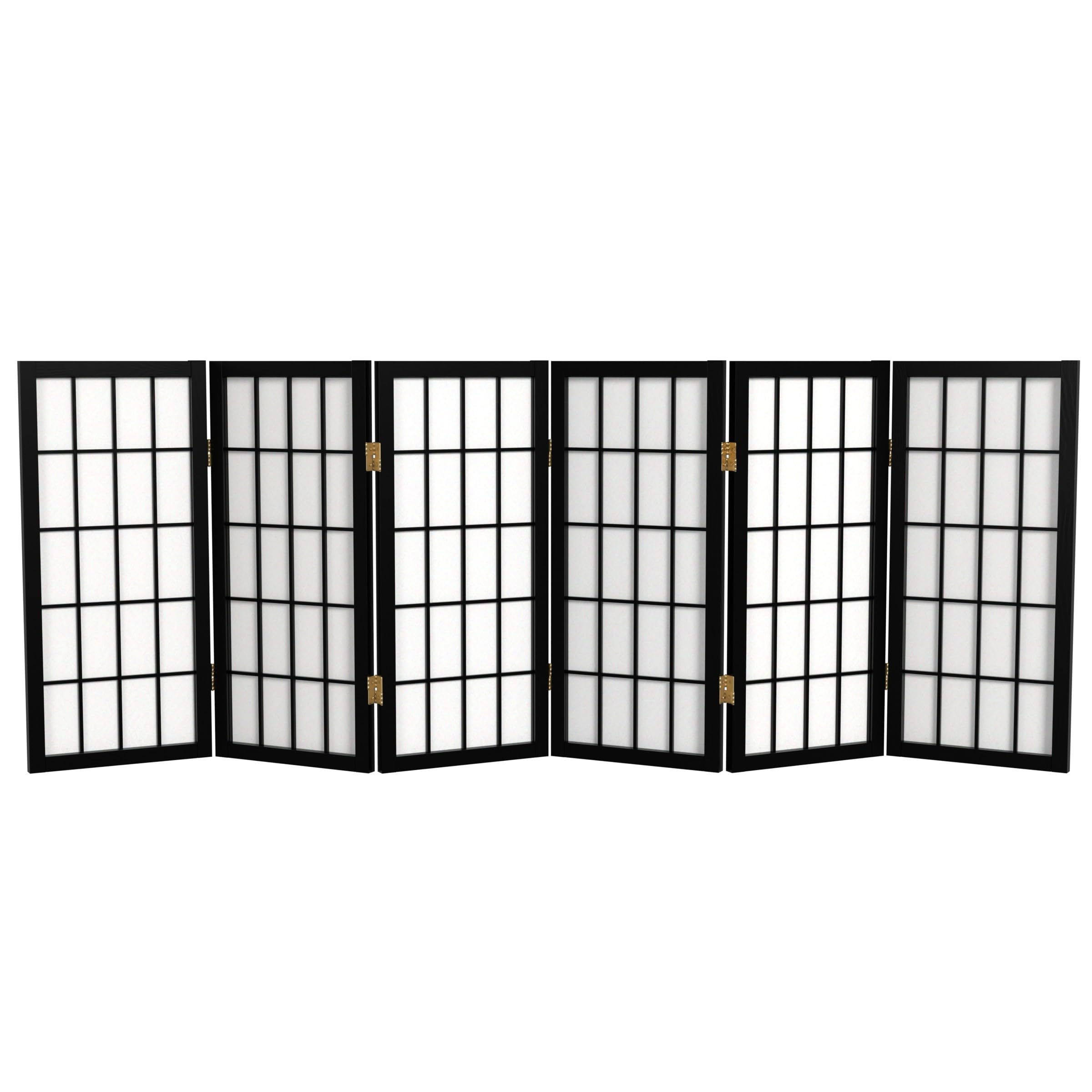 2 ft. Short Desktop Window Pane Shoji Screen - Natural - 4 Panels