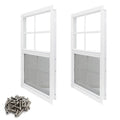 NeatiEase 2 Pack Shed Window, 24" x 36" Flush Mount Window with Tempered Glass and Fiberglass Screen for Shed, Chicken Coop, Playhouse, Household, Garage