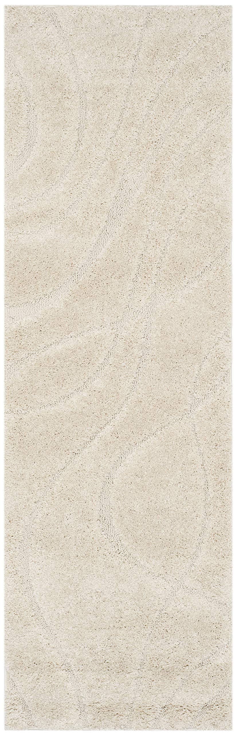 SAFAVIEH Florida Shag Collection Area Rug - 5'3" x 7'6", Cream & Beige, Non-Shedding & Easy Care, 1.2-inch Thick Ideal for High Traffic Areas in Living Room, Bedroom (SG471-1113)
