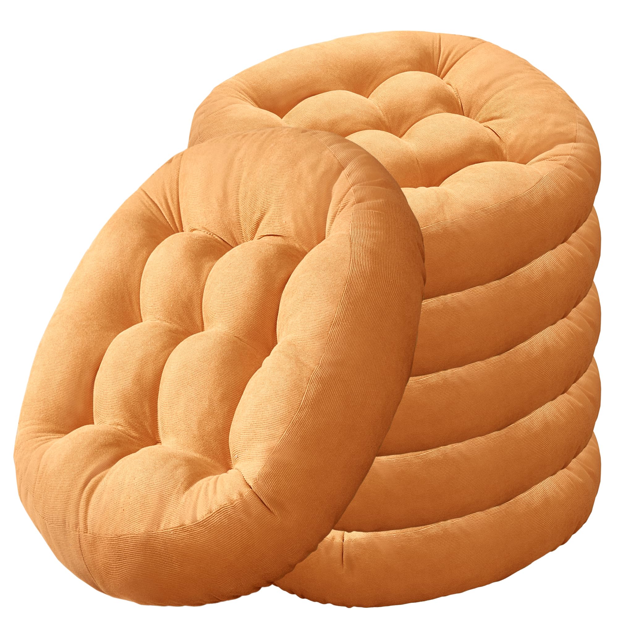 Degrees of Comfort Floor Cushion Pillow, Round Large Pillows Seating for Adults, Tufted Corduroy Floor Cushions for Living Room Tatami, Navy Blue, 22 Inch Single, 1 Count (Pack of 1)
