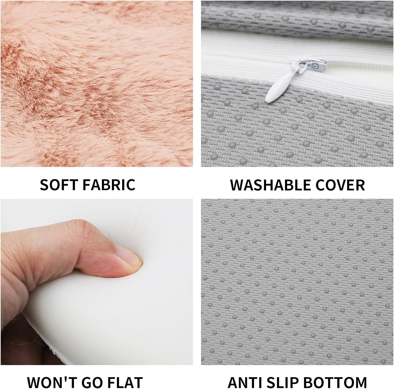 Lifup Round Chair Pads Memory Foam Seat Cushion Soft Cozy Plush Non Slip Thick Pad with Ties and Removable Cover for Dining Room, Office Pink 2 14 x 14 Inch