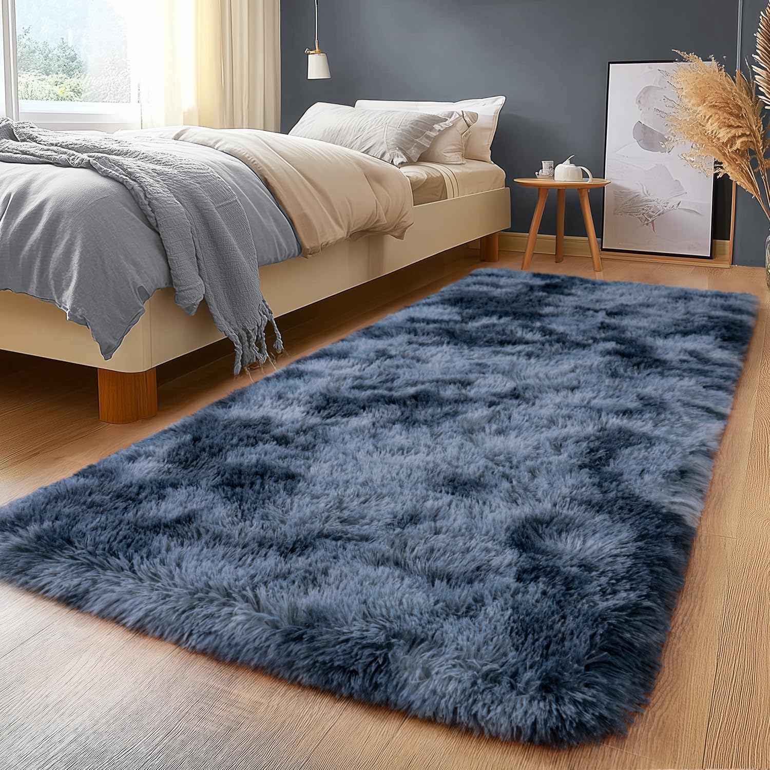 Upgrade Non-Slip Plush Rugs for Living Room, Soft Shaggy Carpets for Living Room, Fuzzy Rugs for Kids' Room, Perfect Decor for Modern Home Tie Dye Camel 6x9 Feet