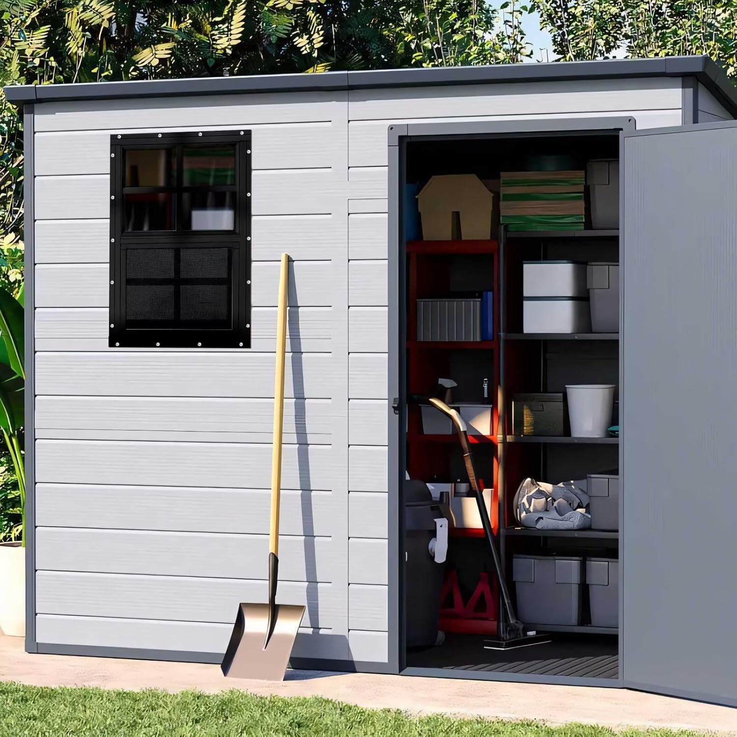 2 Pack Shed Windows,12" x 18" Small Sliding Windows,Flush Mount Windows with Tempered Glass and Fiberglass Screen for Shed, Chicken Coop, Playhouse, Household, Garage, Barns (Black)