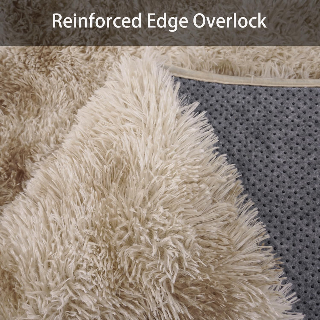 Upgrade Non-Slip Plush Rugs for Living Room, Soft Shaggy Carpets for Living Room, Fuzzy Rugs for Kids' Room, Perfect Decor for Modern Home Tie Dye Camel 6x9 Feet