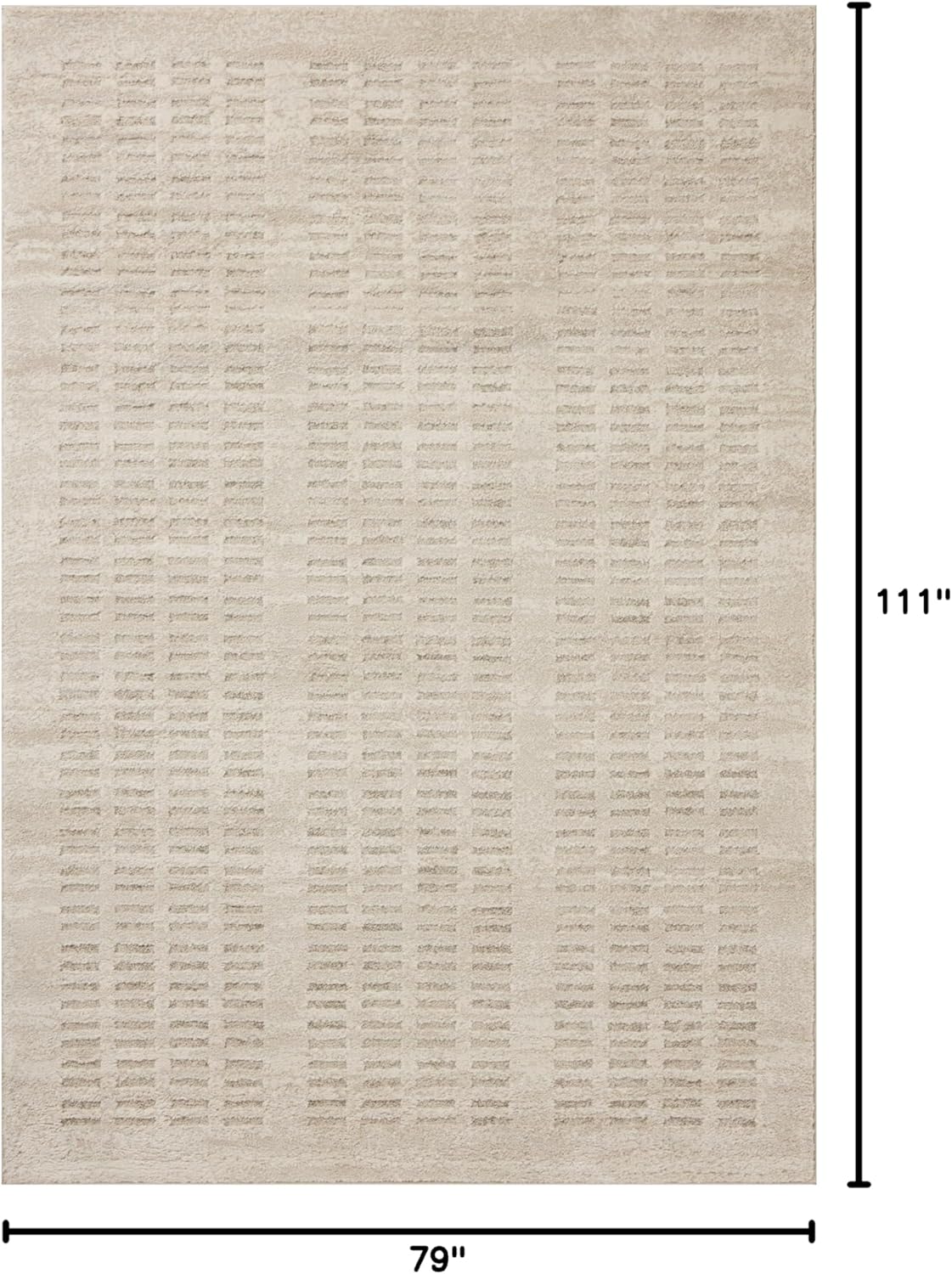 Loloi Amber Lewis Monty Collection MOT-03 Ivory/Beige 6'-7" x 9'-3", .50" Pile Height, Area Rug