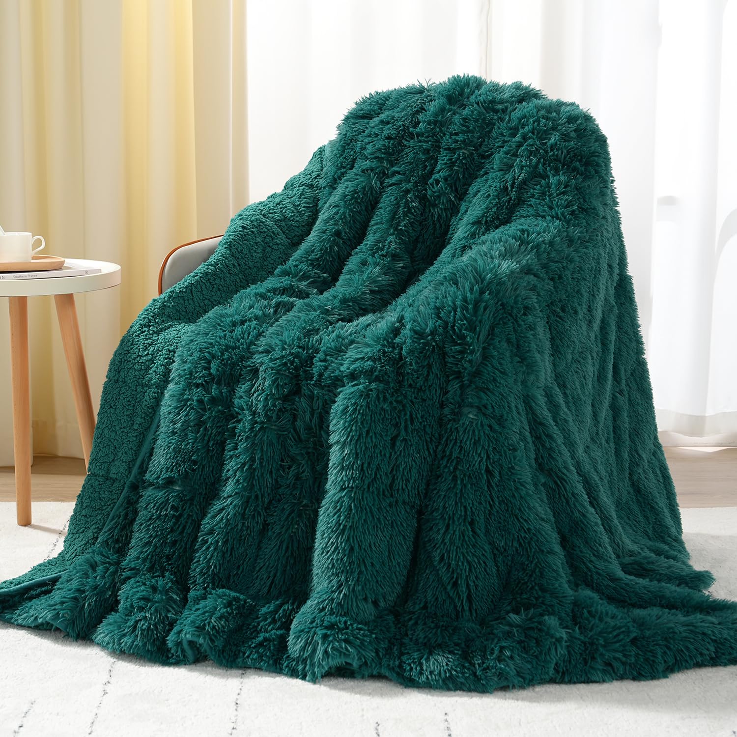 Uttermara Weighted Blanket Queen Size 15 Pounds for Adults, Sherpa Faux Fur Heavy Blanket for Couch Bed, Super Soft Plush Fleece & Cozy Sherpa Reverse, Luxury Long Fur Throw Blankets, 60" x 80", Gray