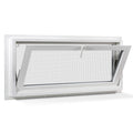 Vinyl Hopper Basement Window, 36" x 24" Sliding Bathroom Window with Double Pane Insulated Tempered Glass and Fiberglass Mesh Screen Window for Basement Bathroom Home RV Garage (White)