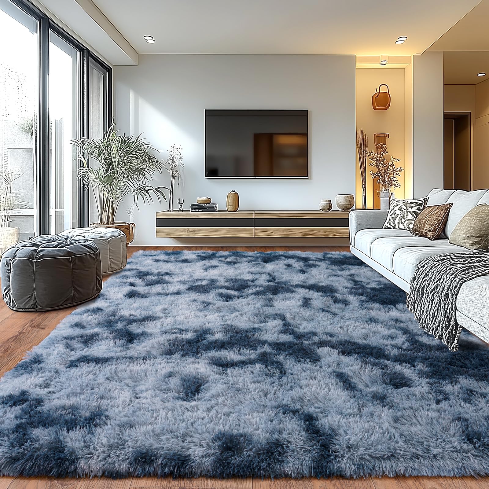 Upgrade Non-Slip Plush Rugs for Living Room, Soft Shaggy Carpets for Living Room, Fuzzy Rugs for Kids' Room, Perfect Decor for Modern Home Tie Dye Camel 6x9 Feet