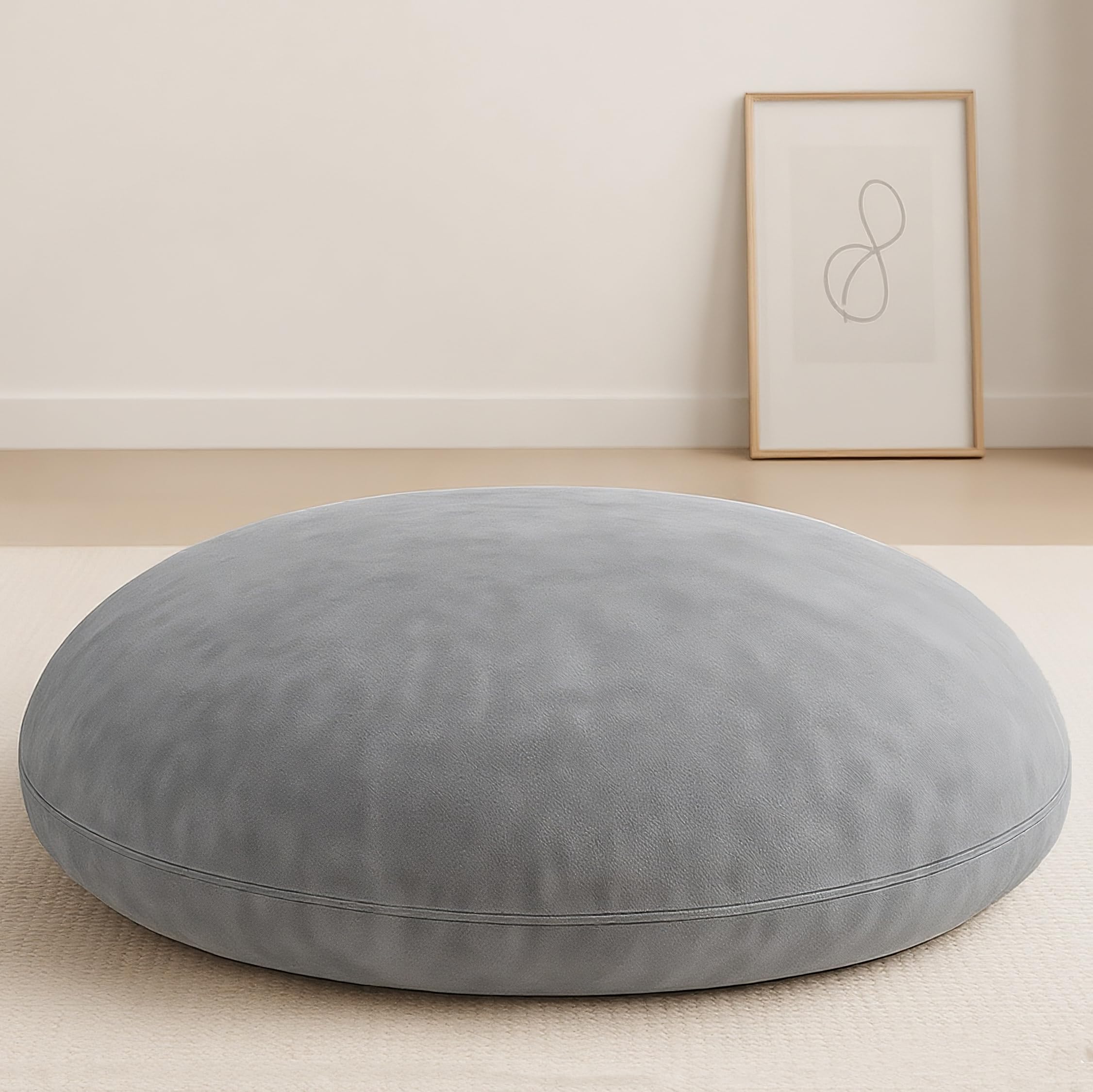 Codi Round Floor Pillow Insert, Large Thick Meditation Cushion, 32 Inch Circular Seating Cushions, Memory Foam Added, Advanced