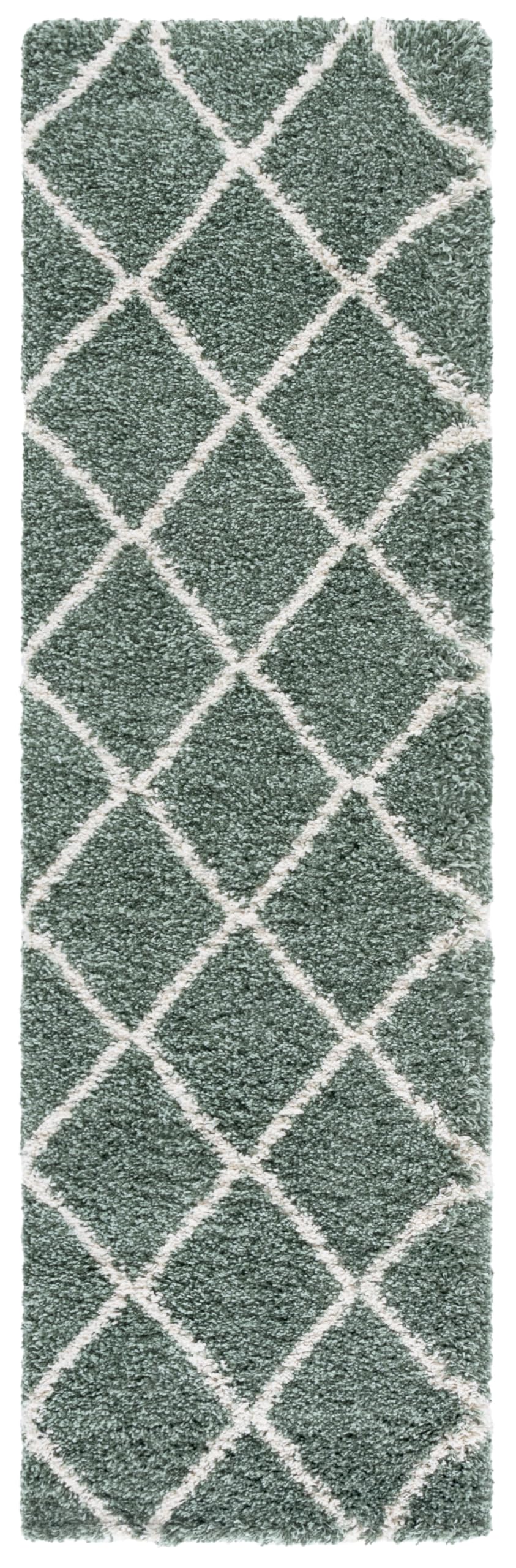 SAFAVIEH Hudson Shag Collection Area Rug - 5'3" x 7'6", Beige & Ivory, Modern Trellis Design, Non-Shedding & Easy Care, 2-inch Thick Ideal for High Traffic Areas in Living Room, Bedroom (SGH281S)