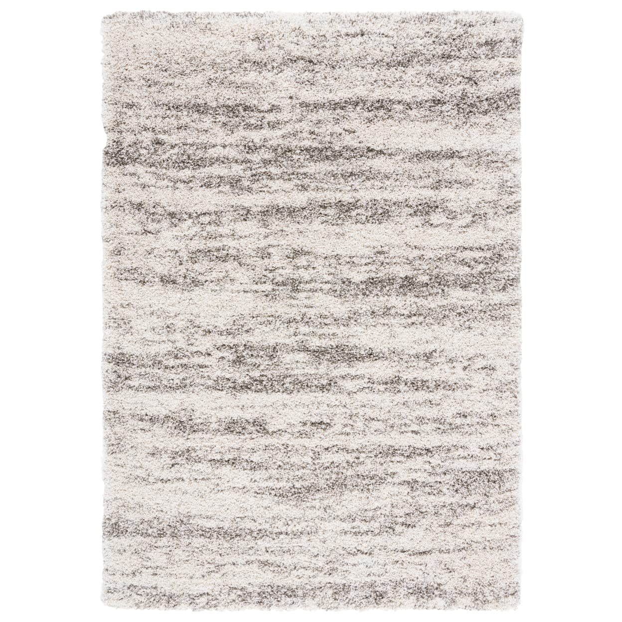 SAFAVIEH Hudson Shag Collection Area Rug - 6' x 9', Ivory & Beige, Modern Design, Non-Shedding & Easy Care, 2-inch Thick Ideal for High Traffic Areas in Living Room, Bedroom (SGH206B)
