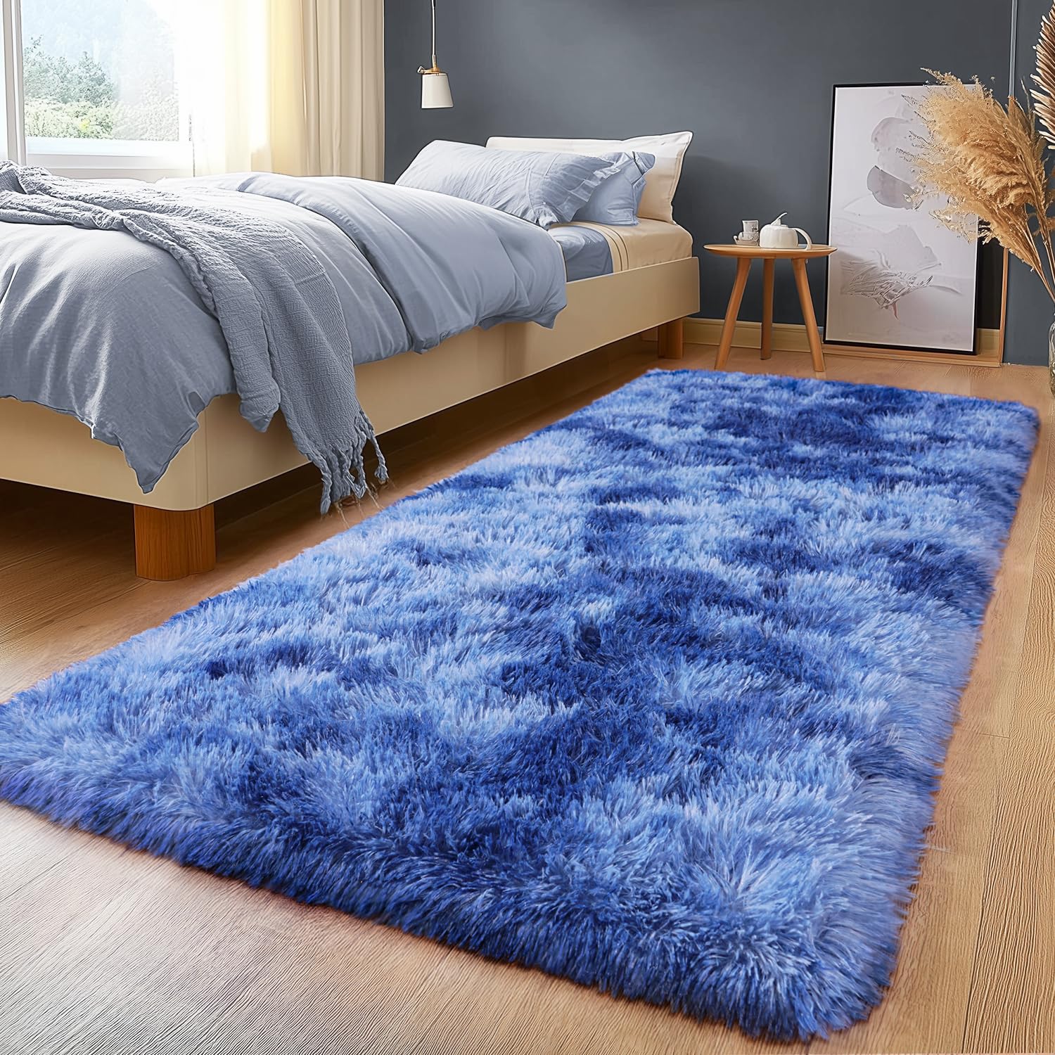 Upgrade Non-Slip Plush Rugs for Living Room, Soft Shaggy Carpets for Living Room, Fuzzy Rugs for Kids' Room, Perfect Decor for Modern Home Tie Dye Camel 6x9 Feet