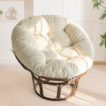 HIGOGOGO Papasan Chair Cushion with Thick Corduroy Cover (Without Chair), Supportive Cushion, Beige, 48 x 48 Inch