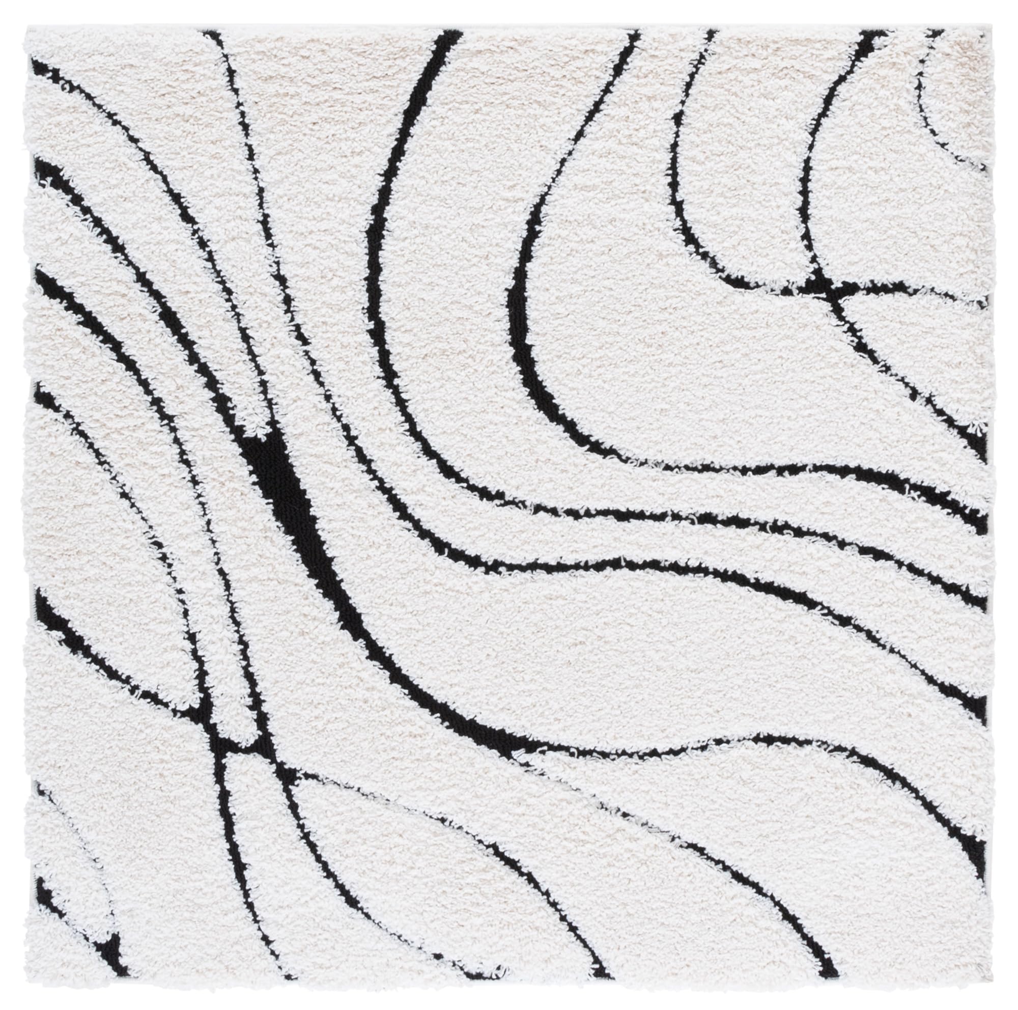 SAFAVIEH Florida Shag Collection Area Rug - 5'3" x 7'6", Cream & Beige, Non-Shedding & Easy Care, 1.2-inch Thick Ideal for High Traffic Areas in Living Room, Bedroom (SG471-1113)