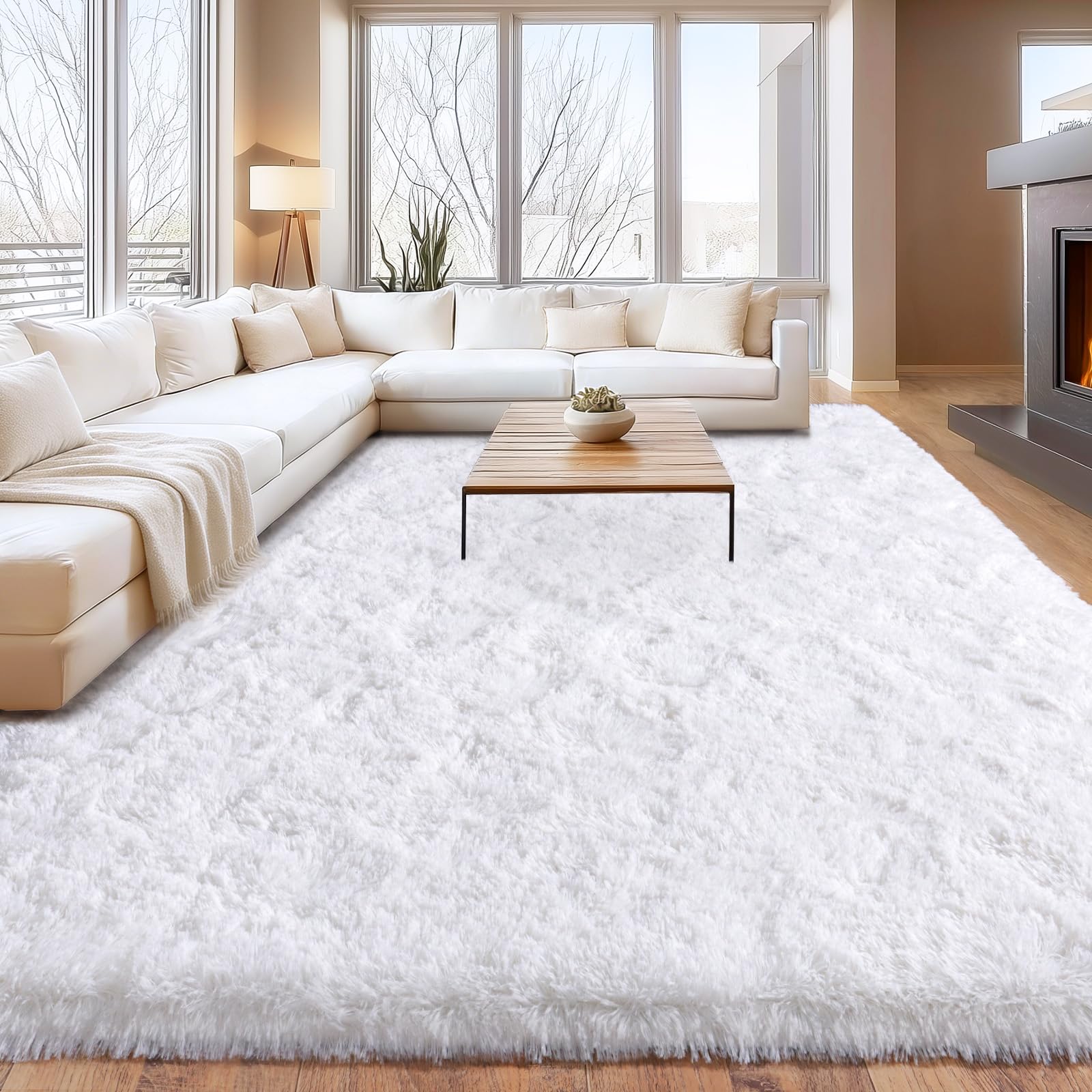 Upgrade Non-Slip Plush Rugs for Living Room, Soft Shaggy Carpets for Living Room, Fuzzy Rugs for Kids' Room, Perfect Decor for Modern Home Tie Dye Camel 6x9 Feet