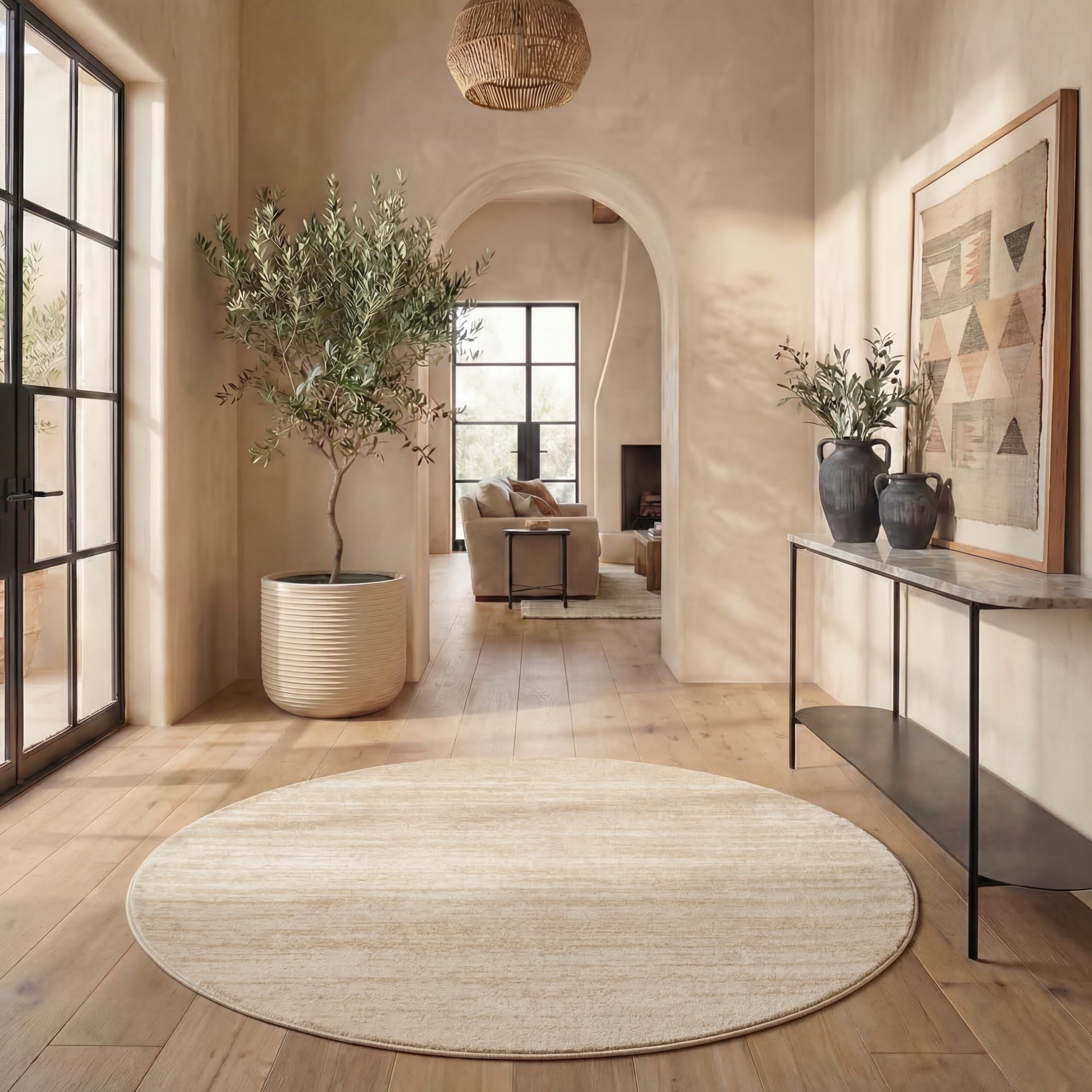 SAFAVIEH Area Rug 8x10 - Adirondack Collection - Large - Champagne & Cream, Modern Ombre Design, Non Shedding & Easy to Clean, Ideal for Living Room, Bedroom, Office, Dining Space (ADR113W)
